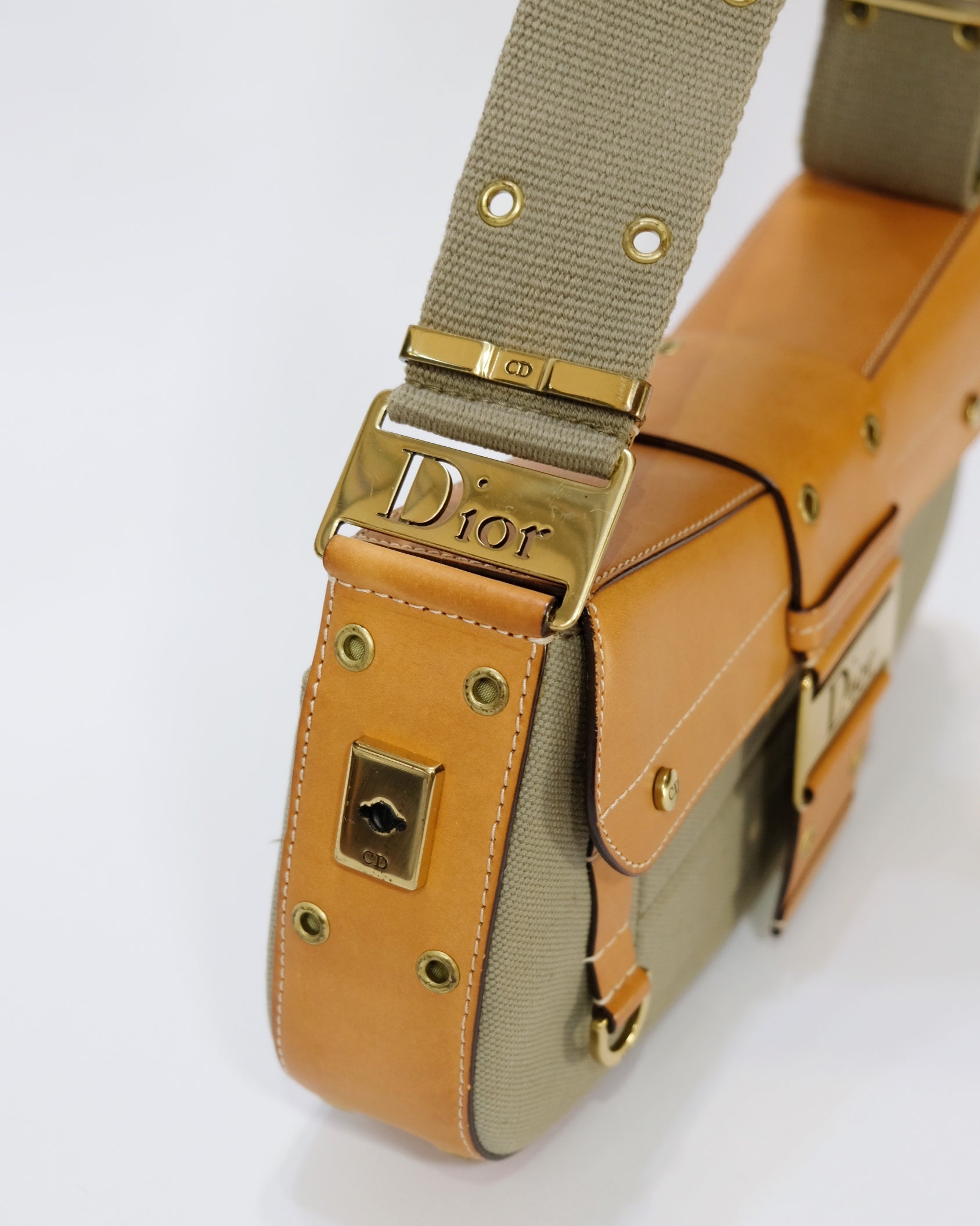 Dior Punk Street Chic Columbus Army Green Shoulder Bag