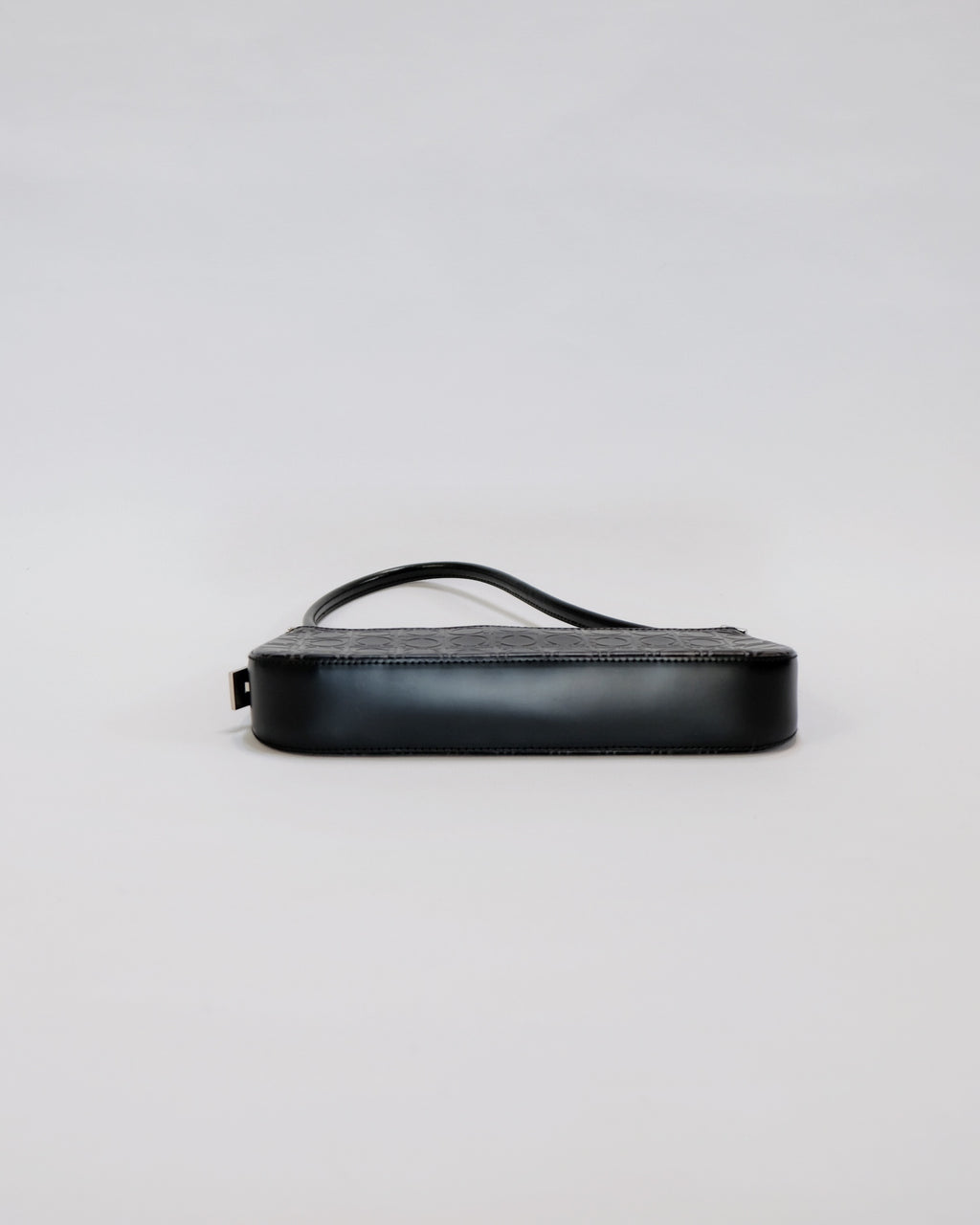 Ferragamo Gancini Black Leather Baguette
