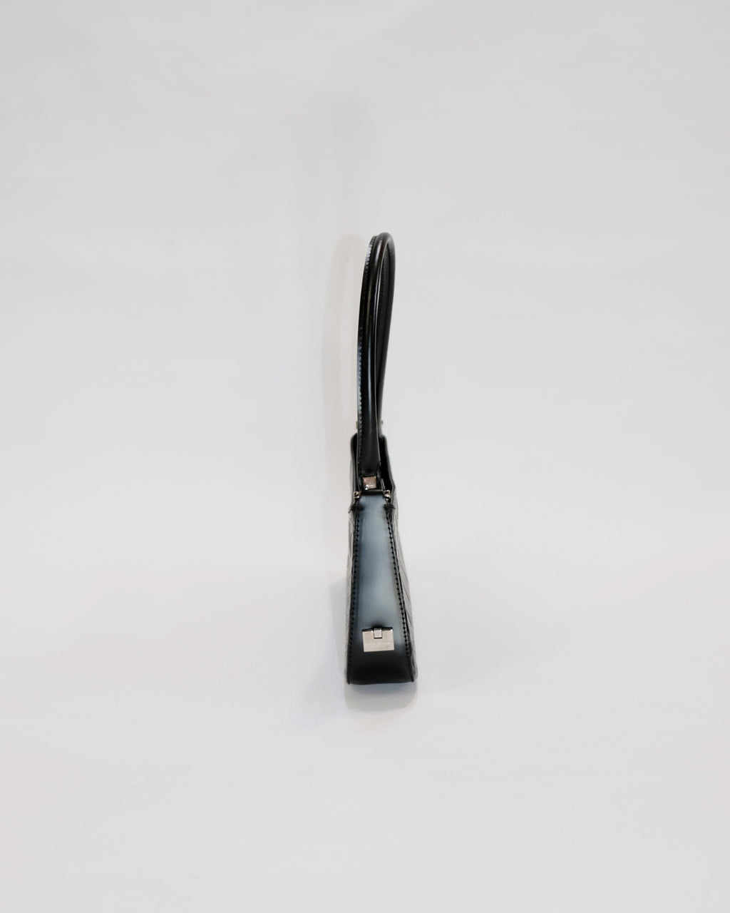 Ferragamo Gancini Black Leather Baguette
