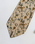 Ferragamo Vintage Beige Silk Tie with Tiger Print