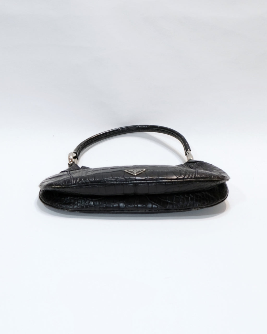 Prada Alligator Metal Handle Swing Bag