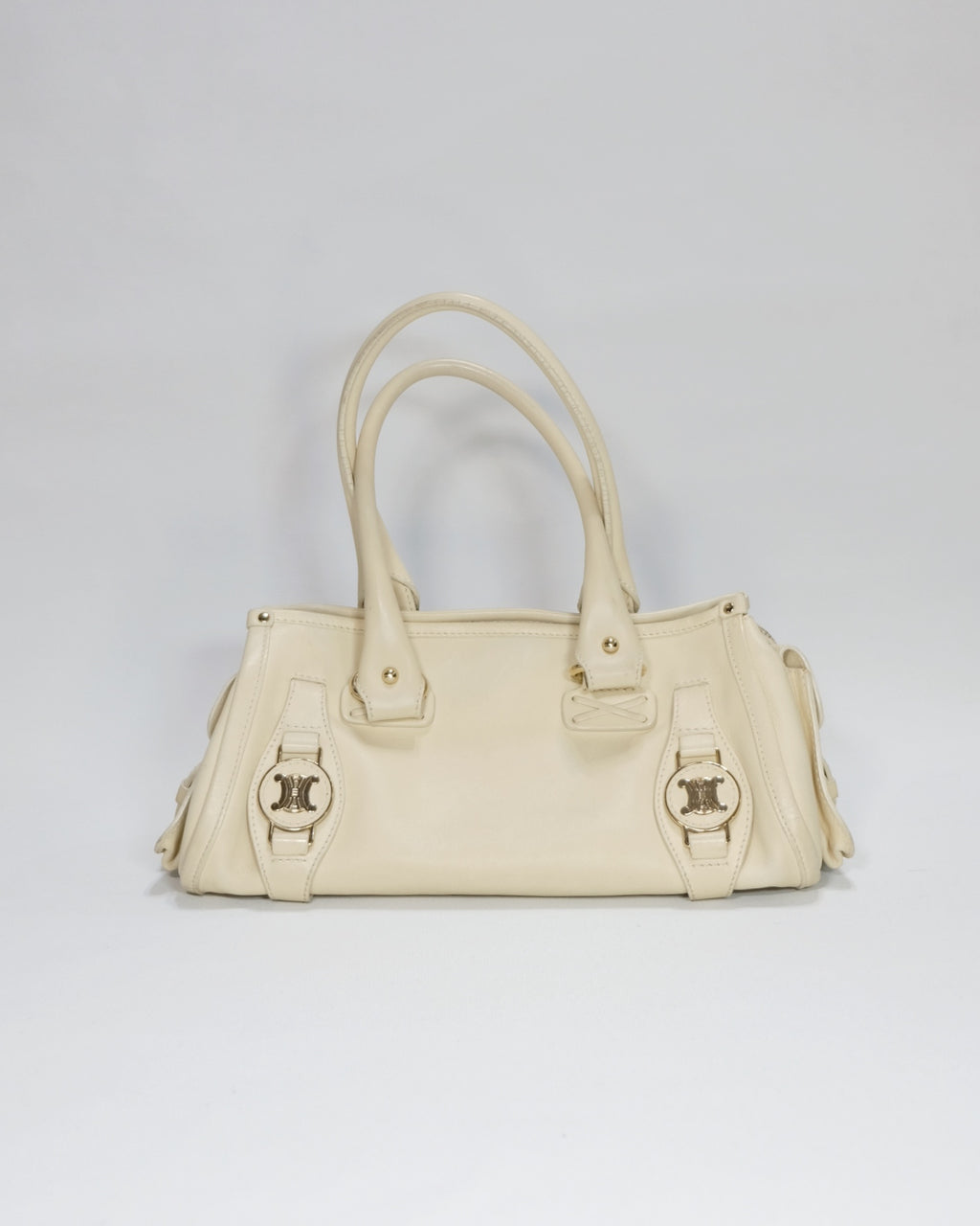 Vintage Rare Celine Ivory Triomphe Hangbag