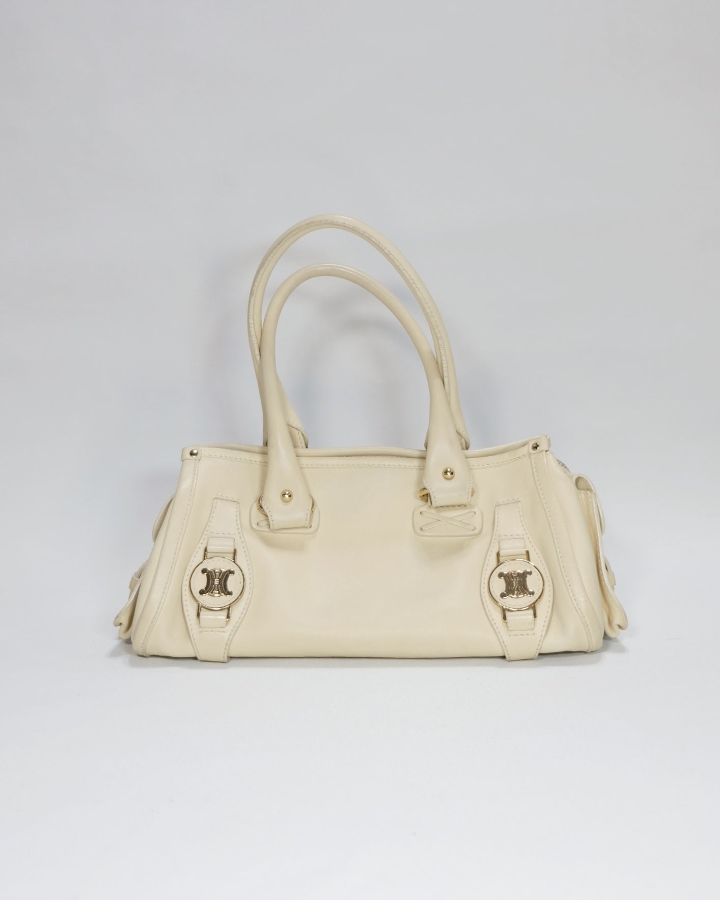 Vintage Rare Celine Ivory Triomphe Hangbag