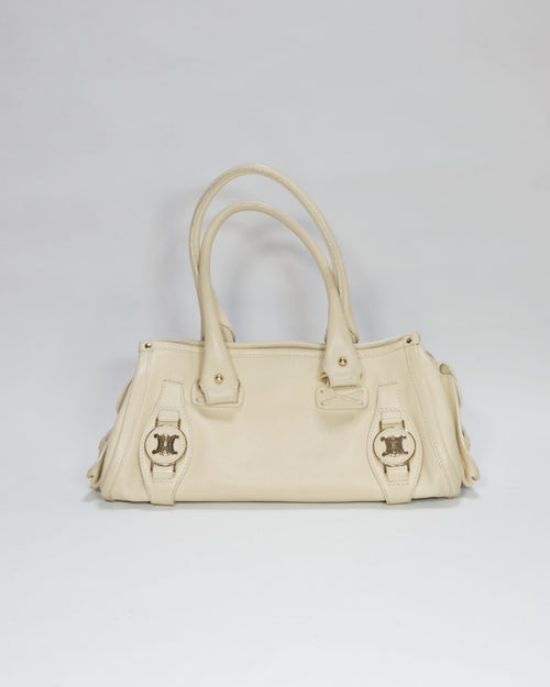 Vintage Rare Celine Ivory Triomphe Hangbag