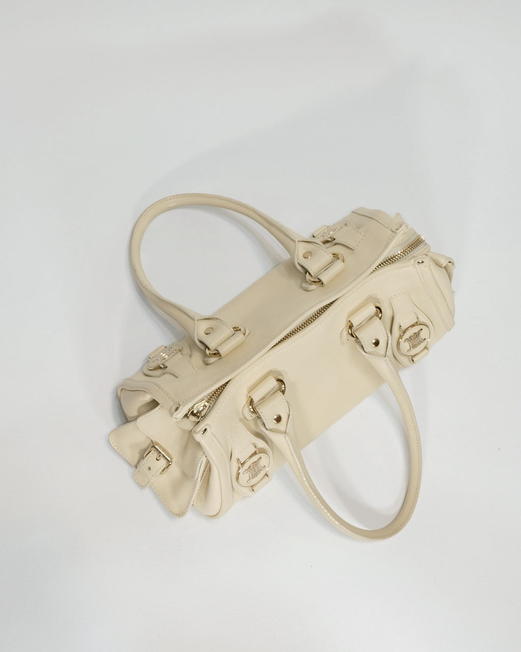 Vintage Rare Celine Ivory Triomphe Hangbag