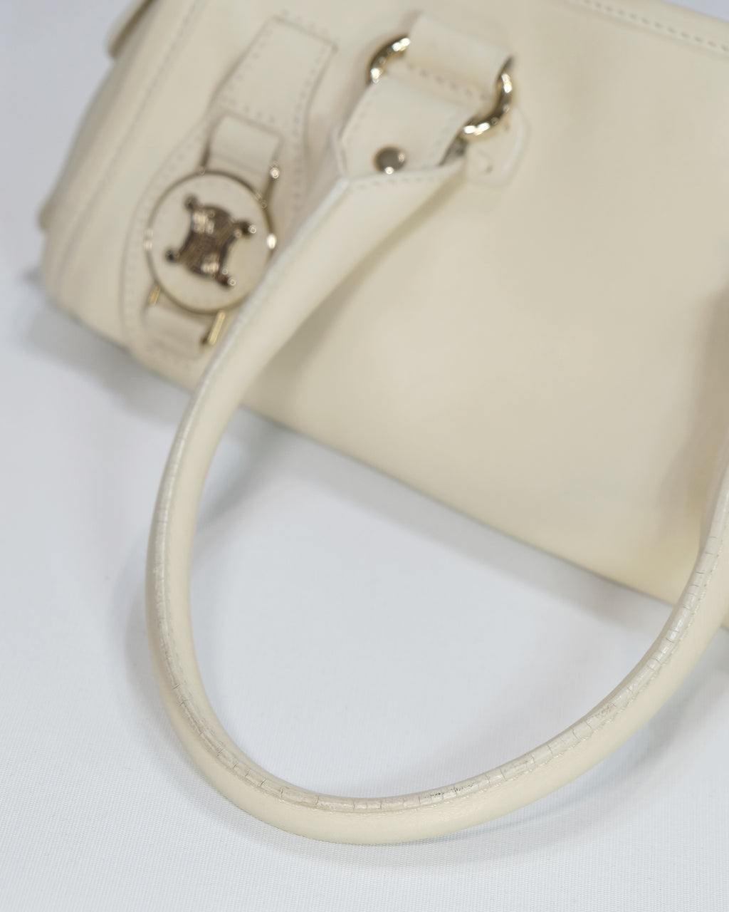 Vintage Rare Celine Ivory Triomphe Hangbag