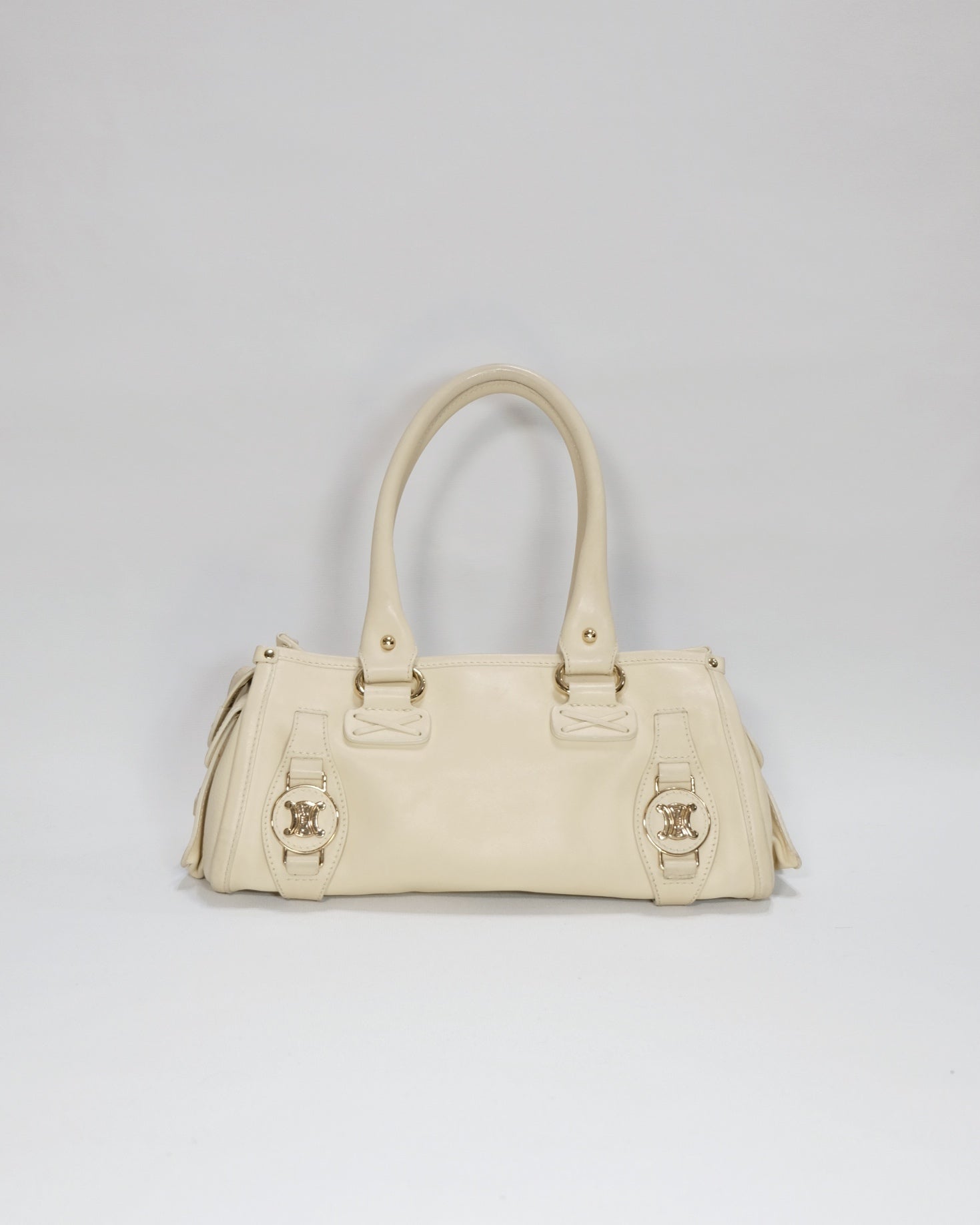 Vintage Rare Celine Ivory Triomphe Hangbag