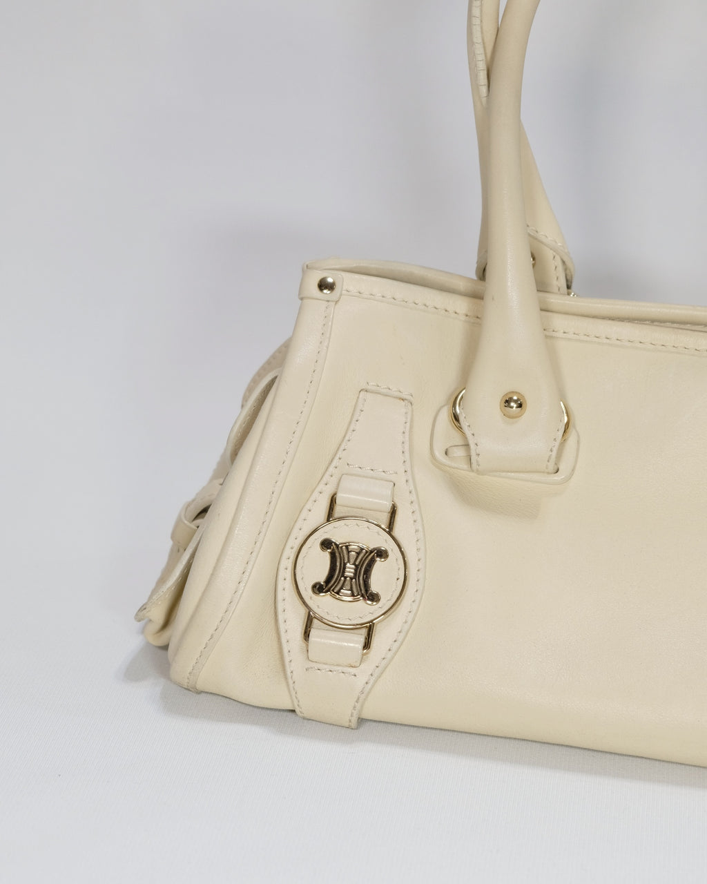 Vintage Rare Celine Ivory Triomphe Hangbag