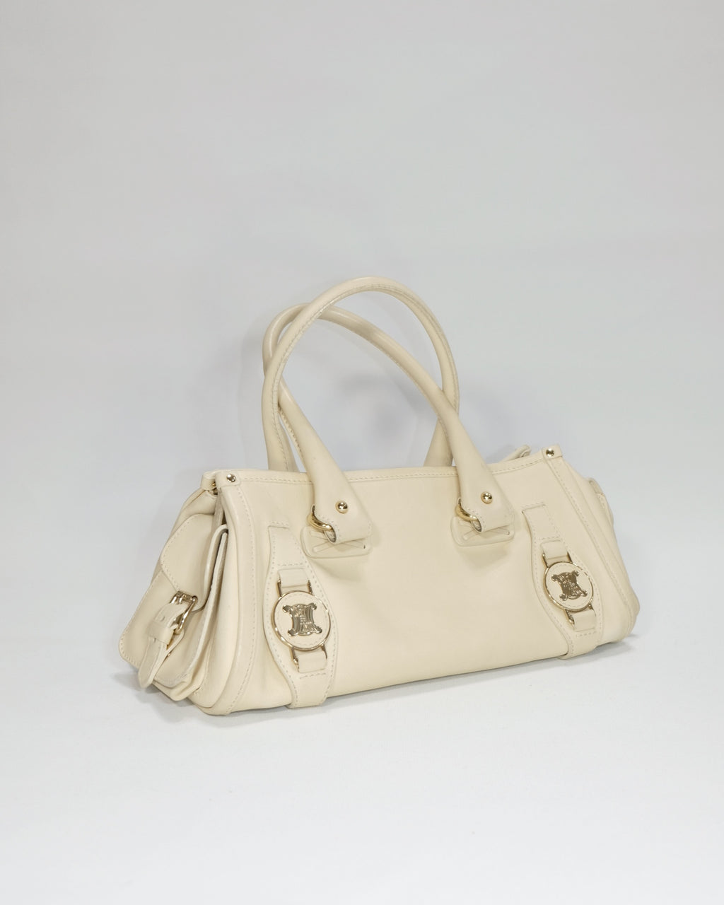 Vintage Rare Celine Ivory Triomphe Hangbag