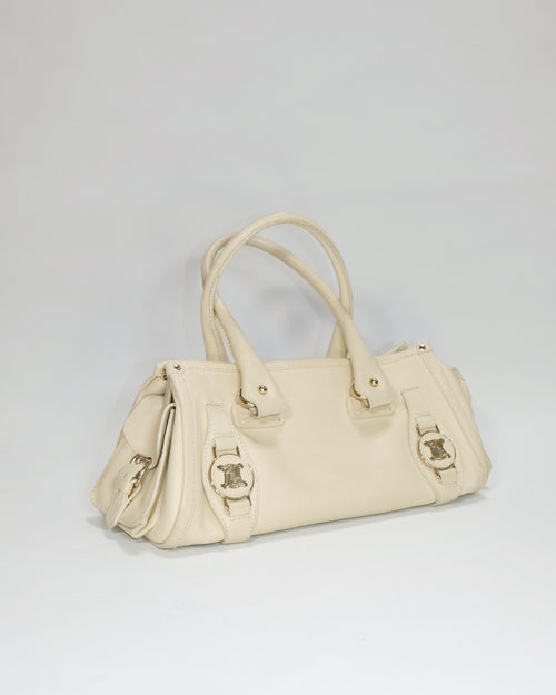 Vintage Rare Celine Ivory Triomphe Hangbag