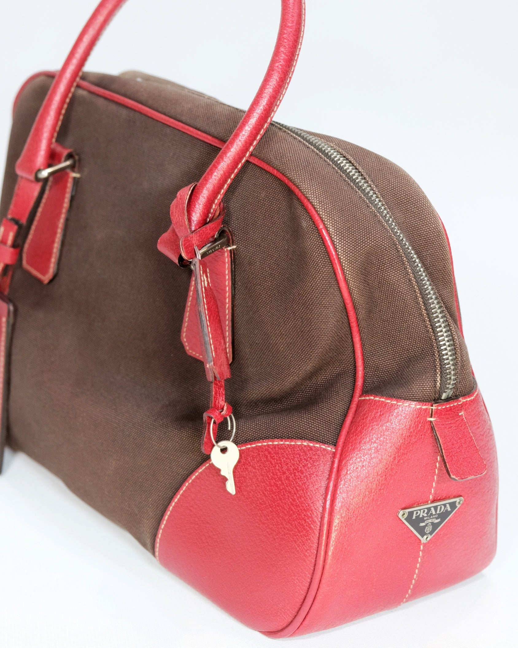 Prada Red Bowling Bag