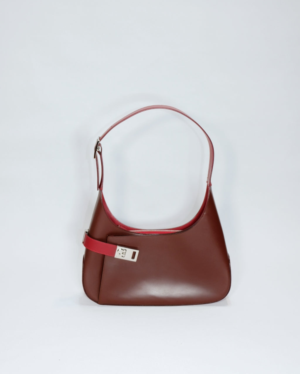 Ferragamo Vintage Red Asymmetrical Hobo