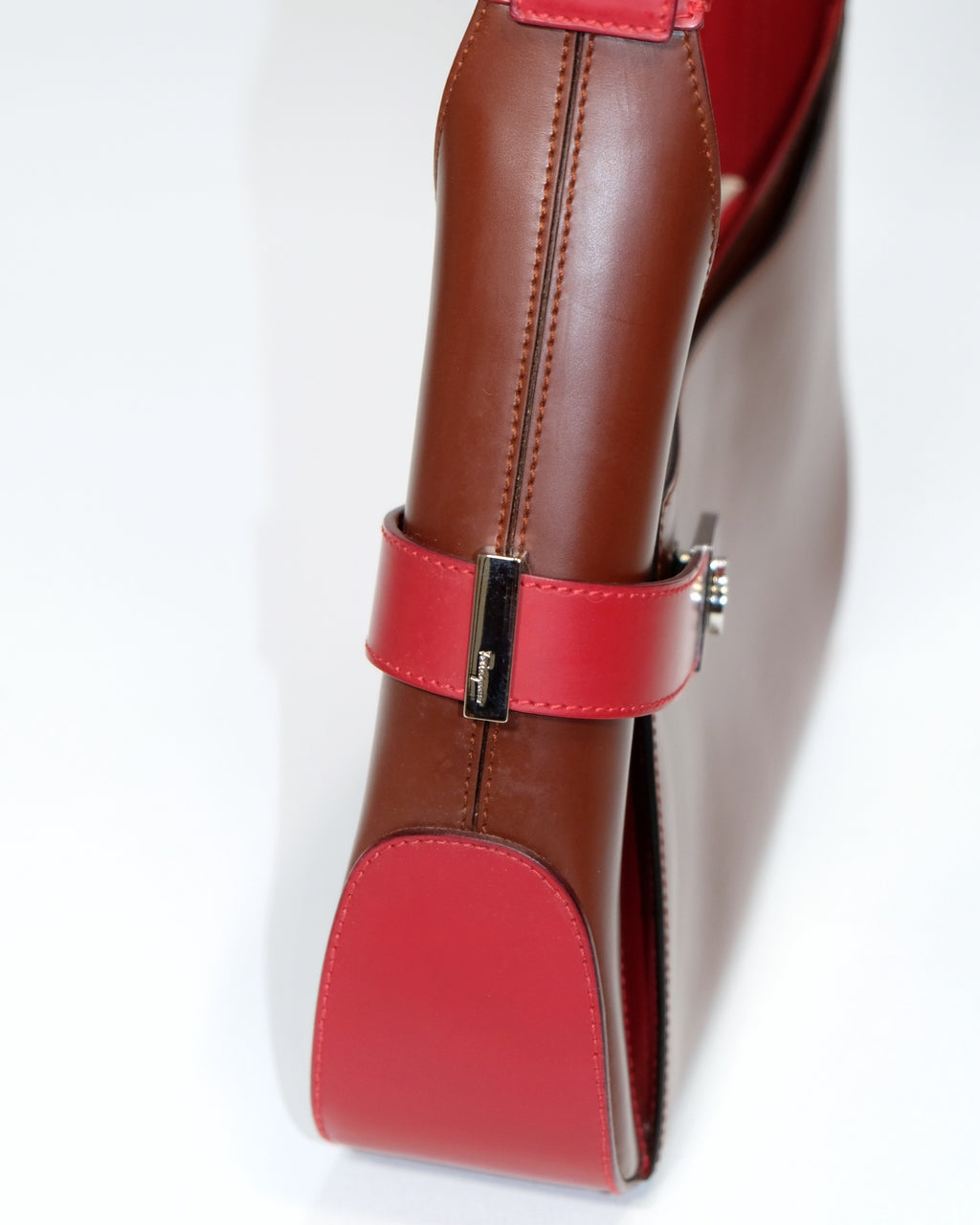 Ferragamo Vintage Red Asymmetrical Hobo