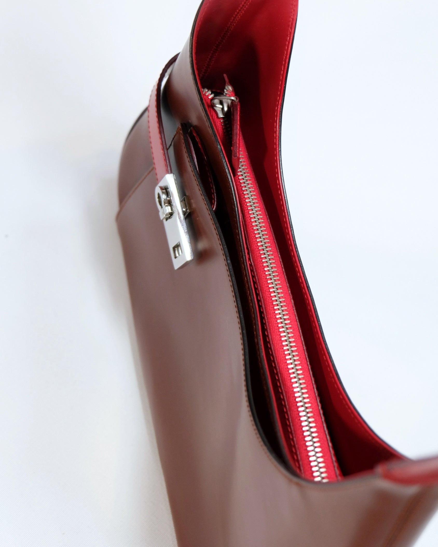 Ferragamo Vintage Red Asymmetrical Hobo