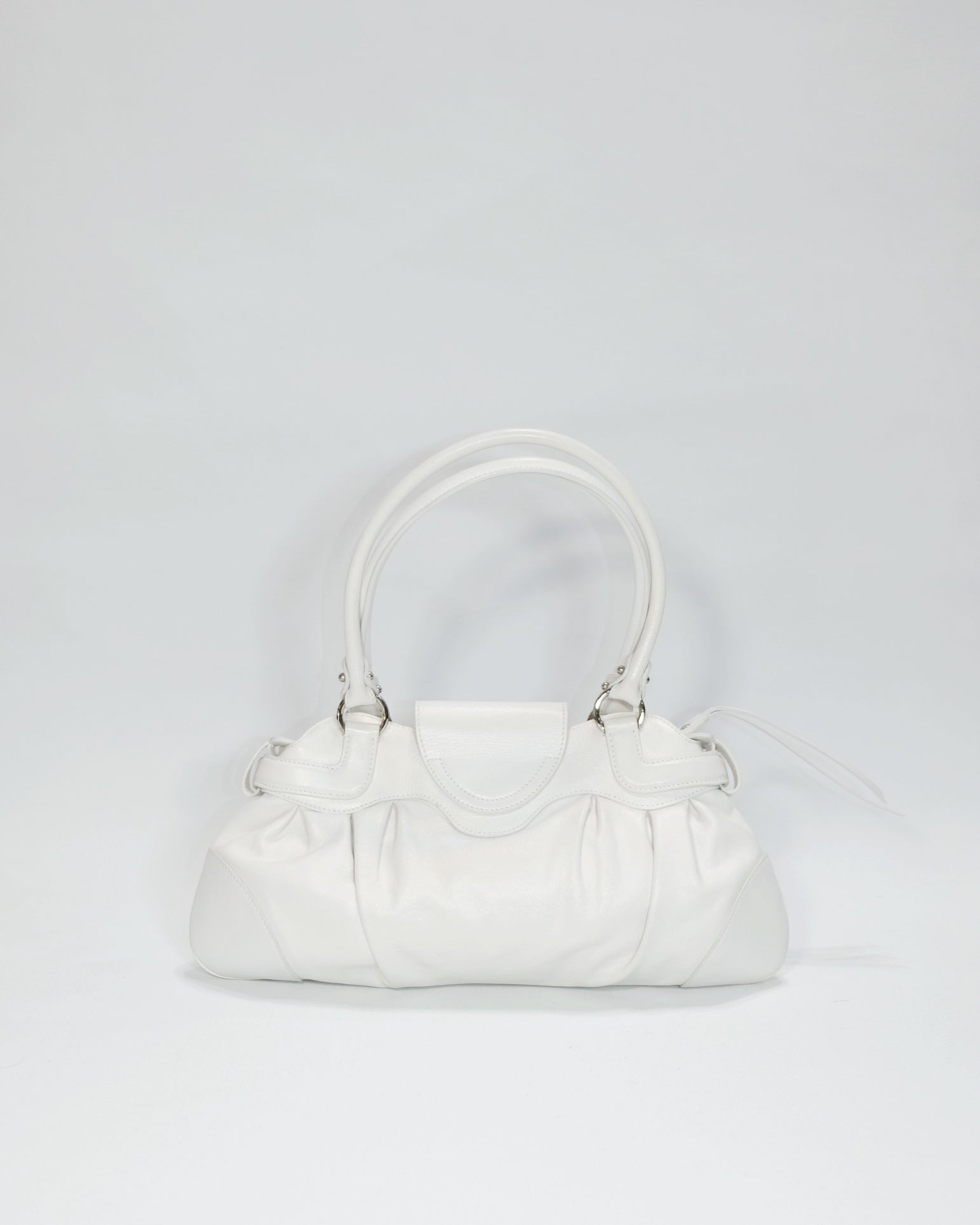 Vintage Ferragamo White Marisa Gancini Shoulder Bag