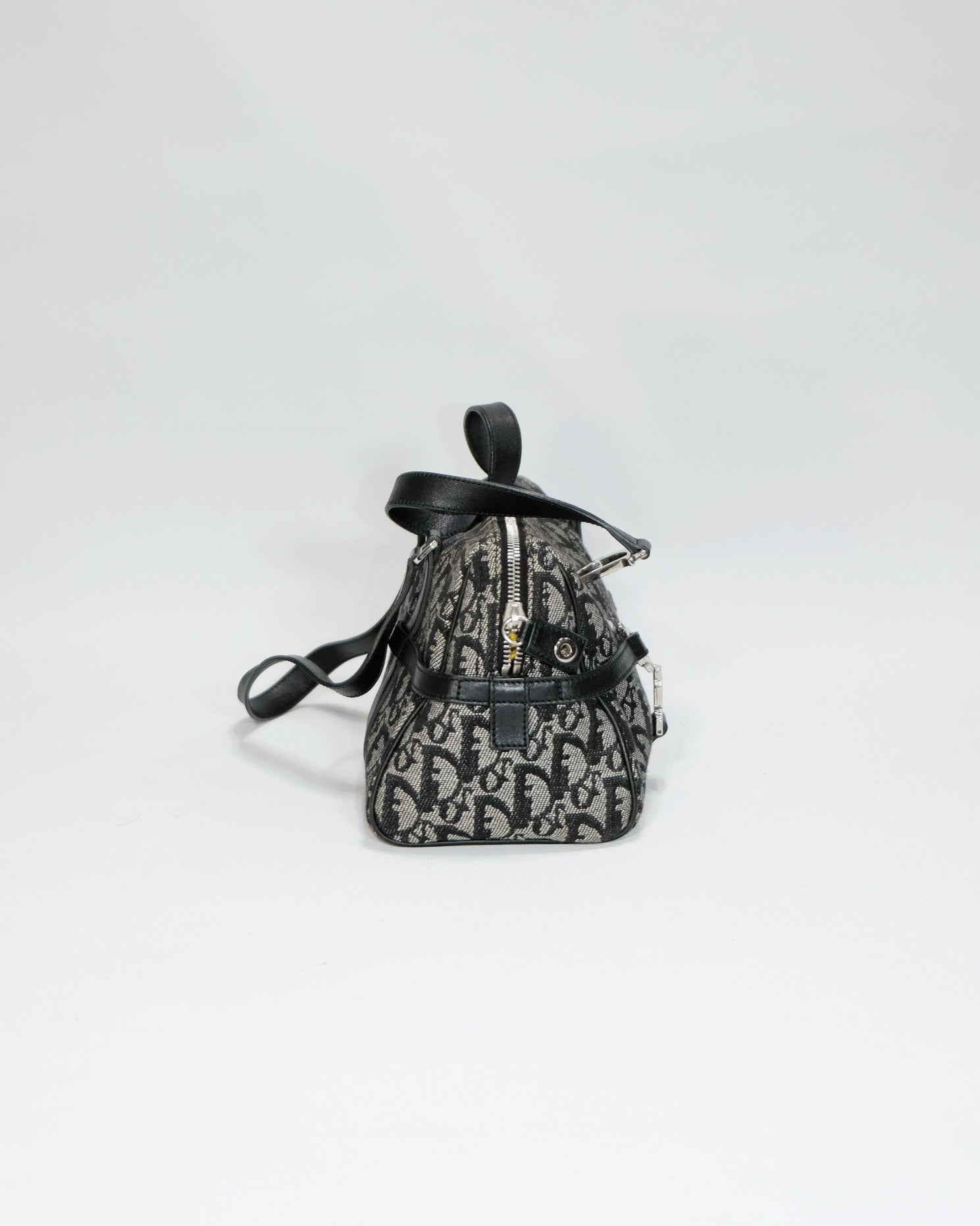 Vintage Dior Trotter Oblique Boston Handbag with Charms