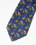 Ferragamo Vintage Blue Western Camp Print Silk Tie