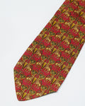 Ferragamo Vintage Red Imperial Lion Print Silk Tie