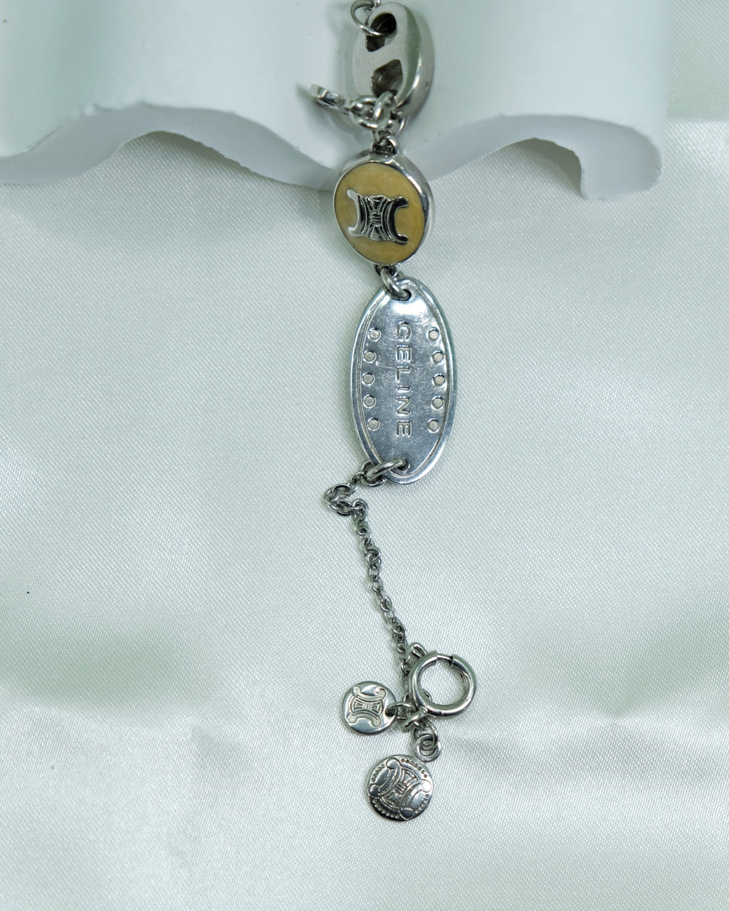 Celine Vintage Triomphe Multi-Charm Chain Bracelet in Silver 925