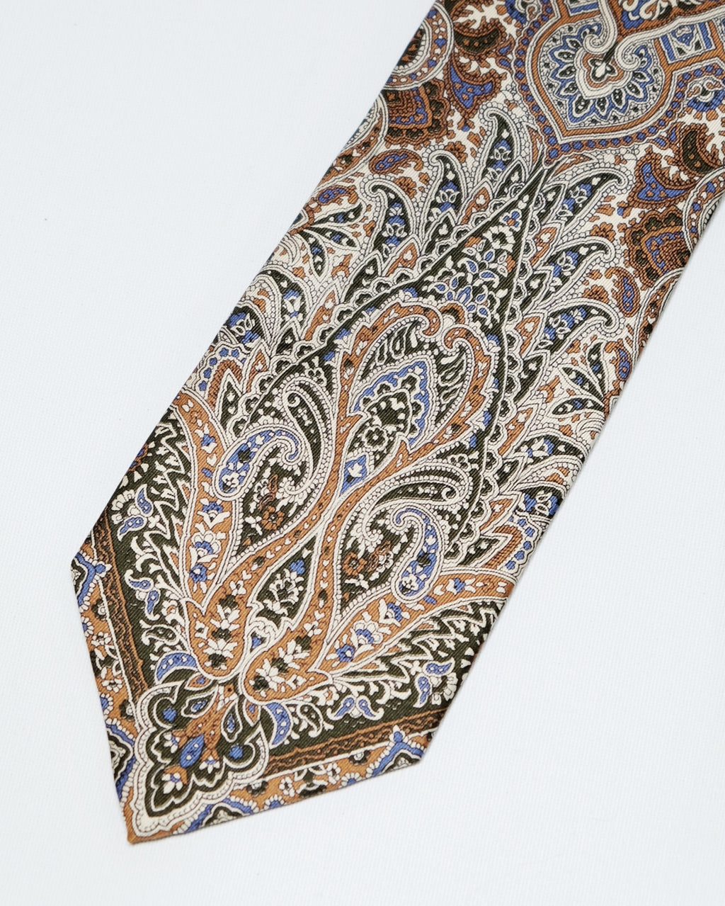Dior Earth-Tone Medallion Paisley Silk Tie