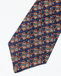 Dior Modernist Optical Motif Silk Tie in Navy & Teal
