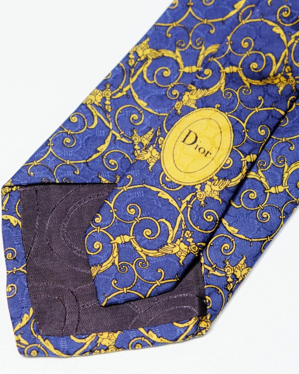 Dior Ornate Golden Vine & Arabesque Silk Tie