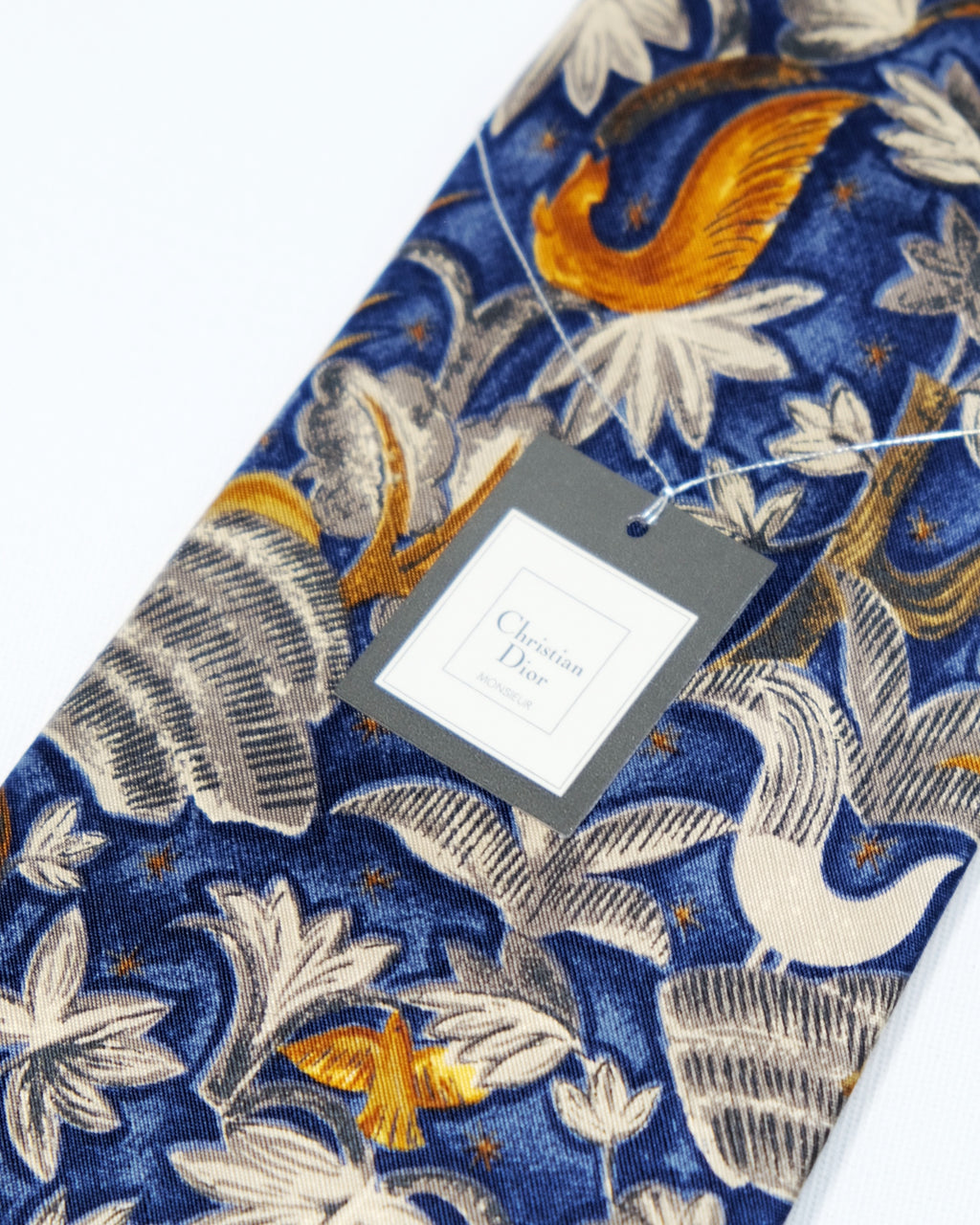 Dior Tapestry Phoenix & Floral Motif Silk Tie