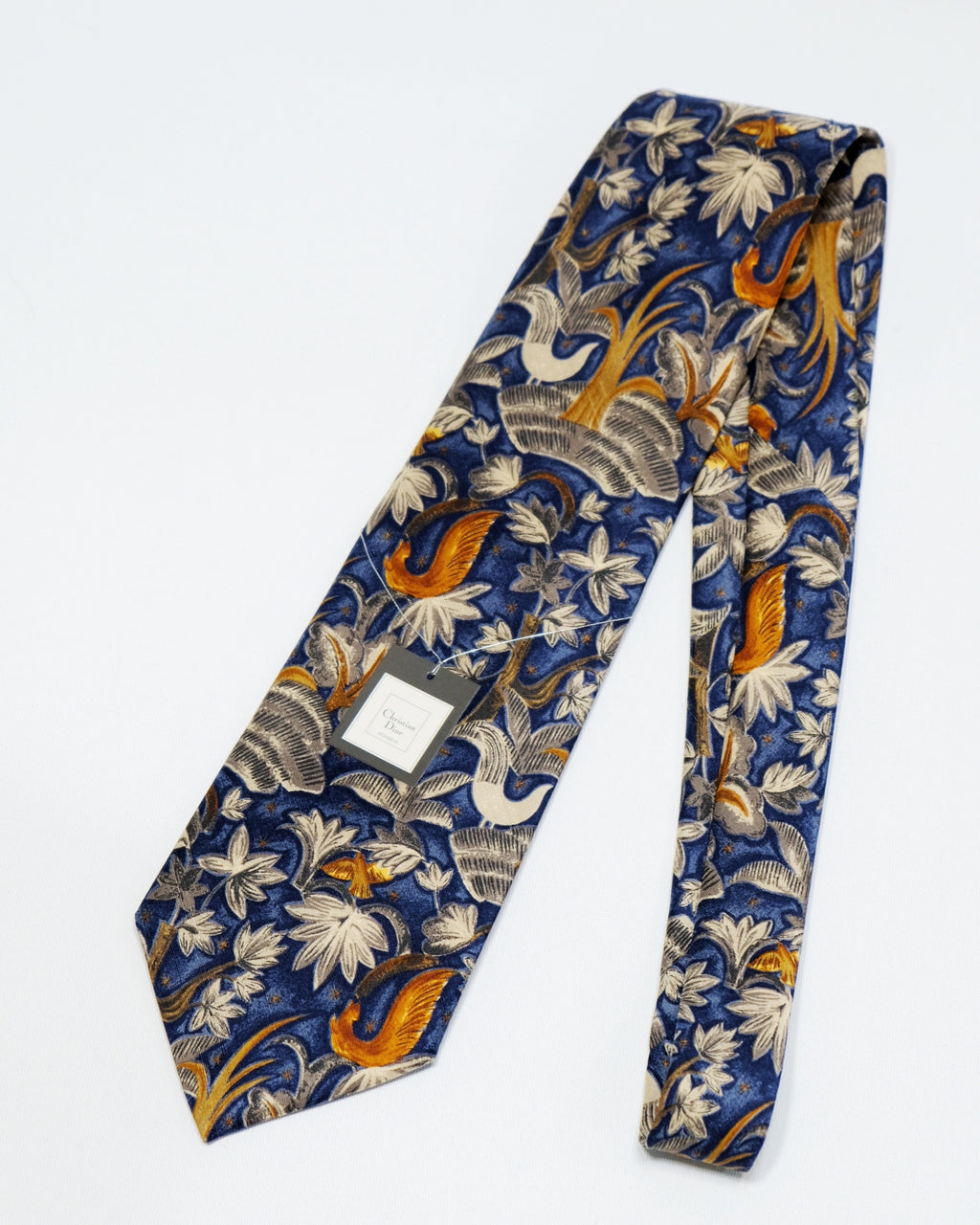 Dior Tapestry Phoenix & Floral Motif Silk Tie