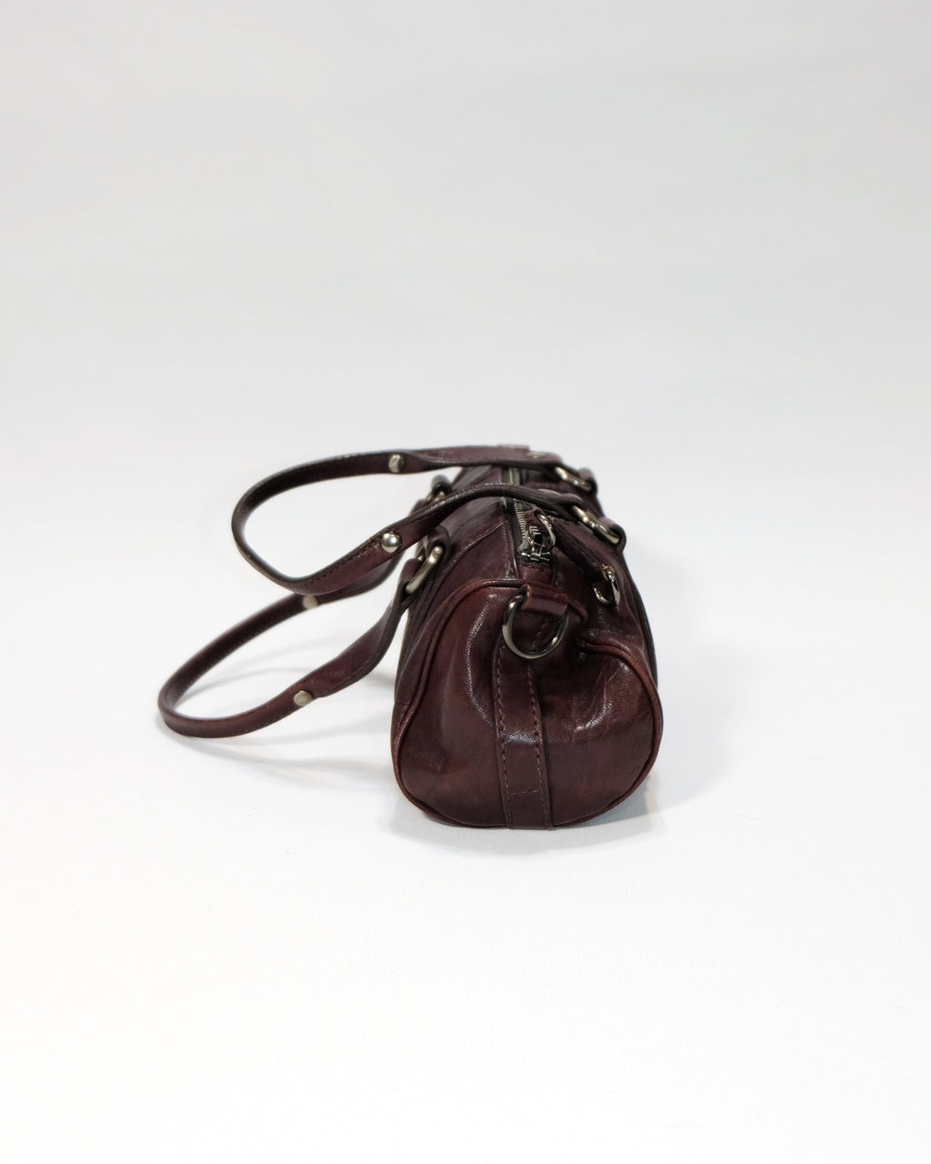 Miu Miu Copper Leather Barrel Bag By Miuccia Prada