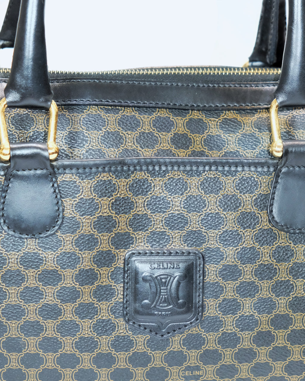 Celine Black Macadam Boston Bag