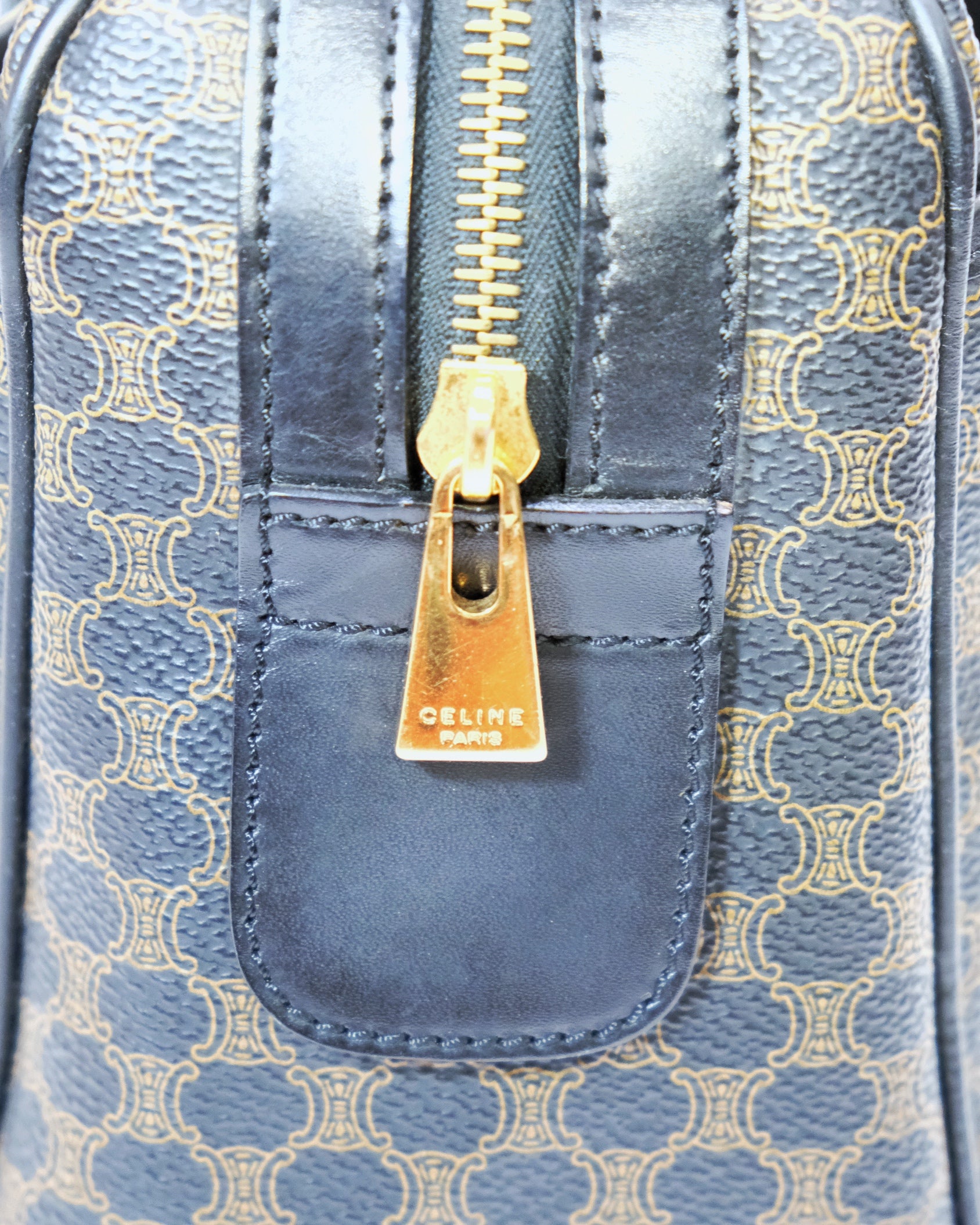 Celine Black Macadam Boston Bag