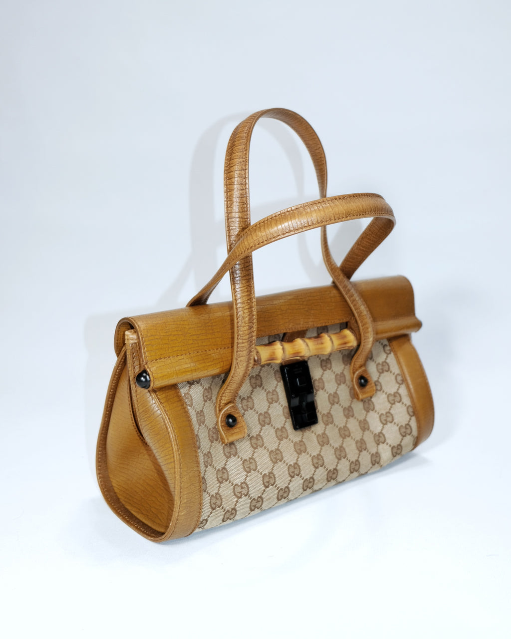 Gucci GG Canvas Bamboo Shoulder Bag By Tom Ford