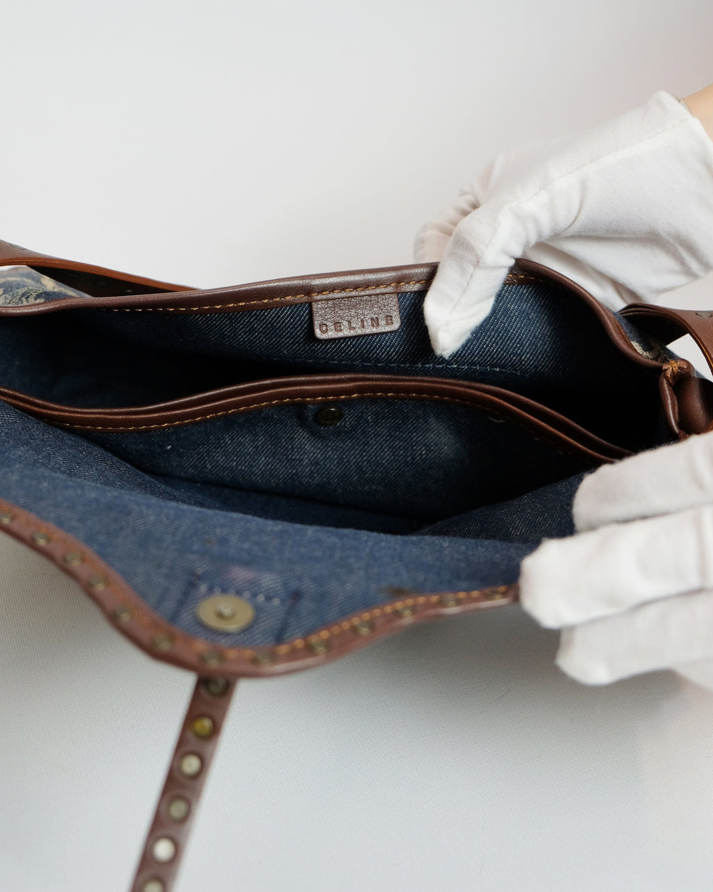 Celine Macadam Denim Poulbot Bag By Michael Kors