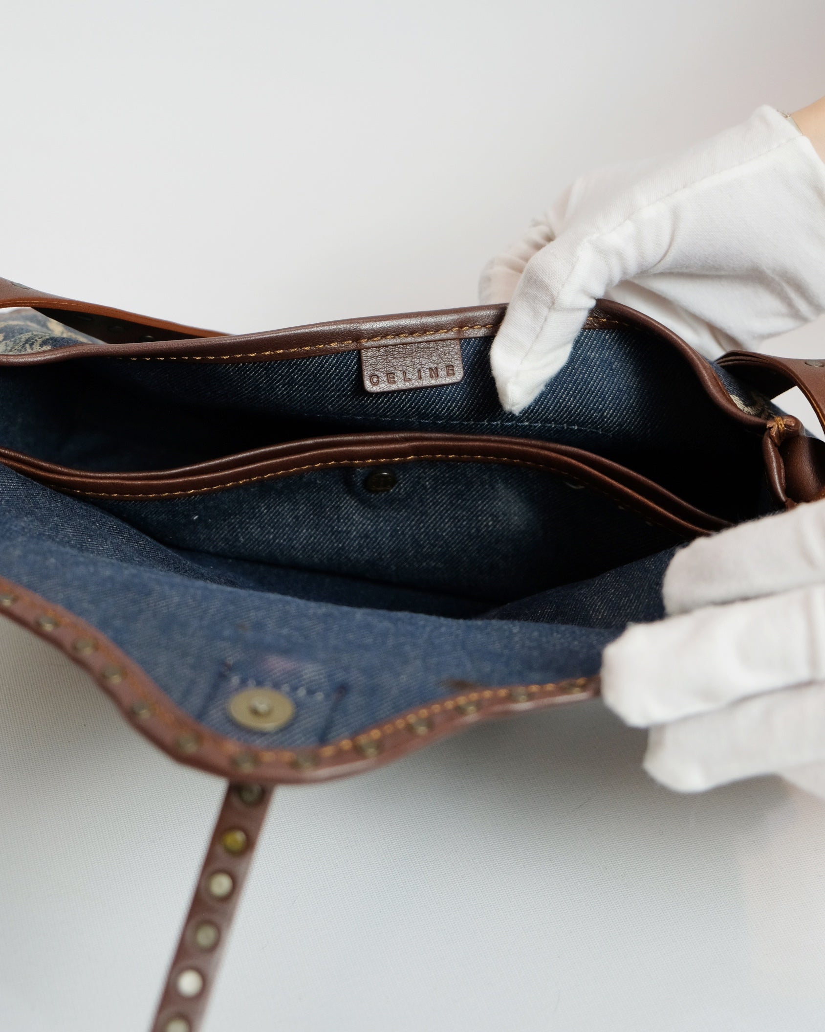 Celine Macadam Denim Poulbot Bag By Michael Kors