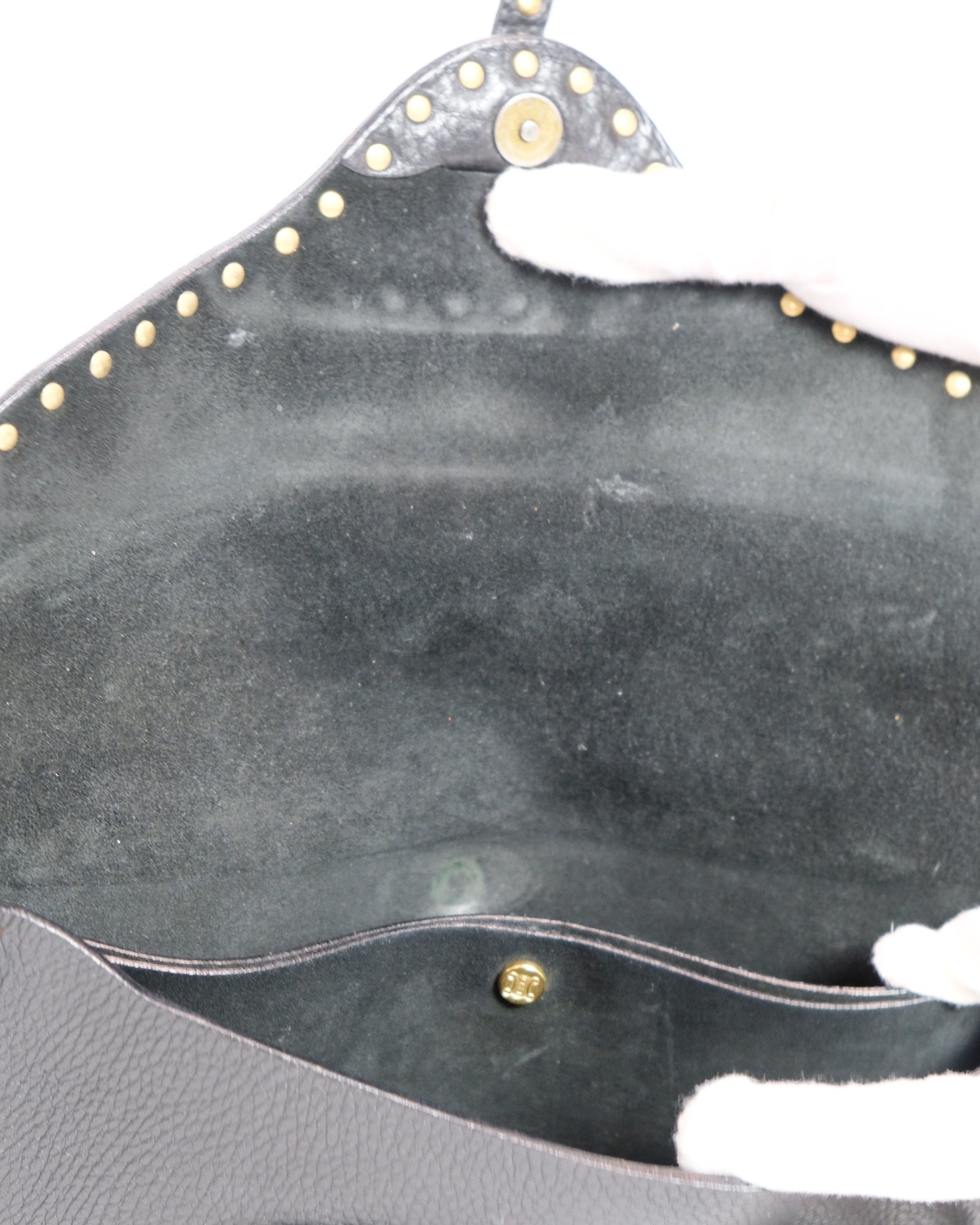 Celine Black Leather Poulbot Bag By  Michael Kors 