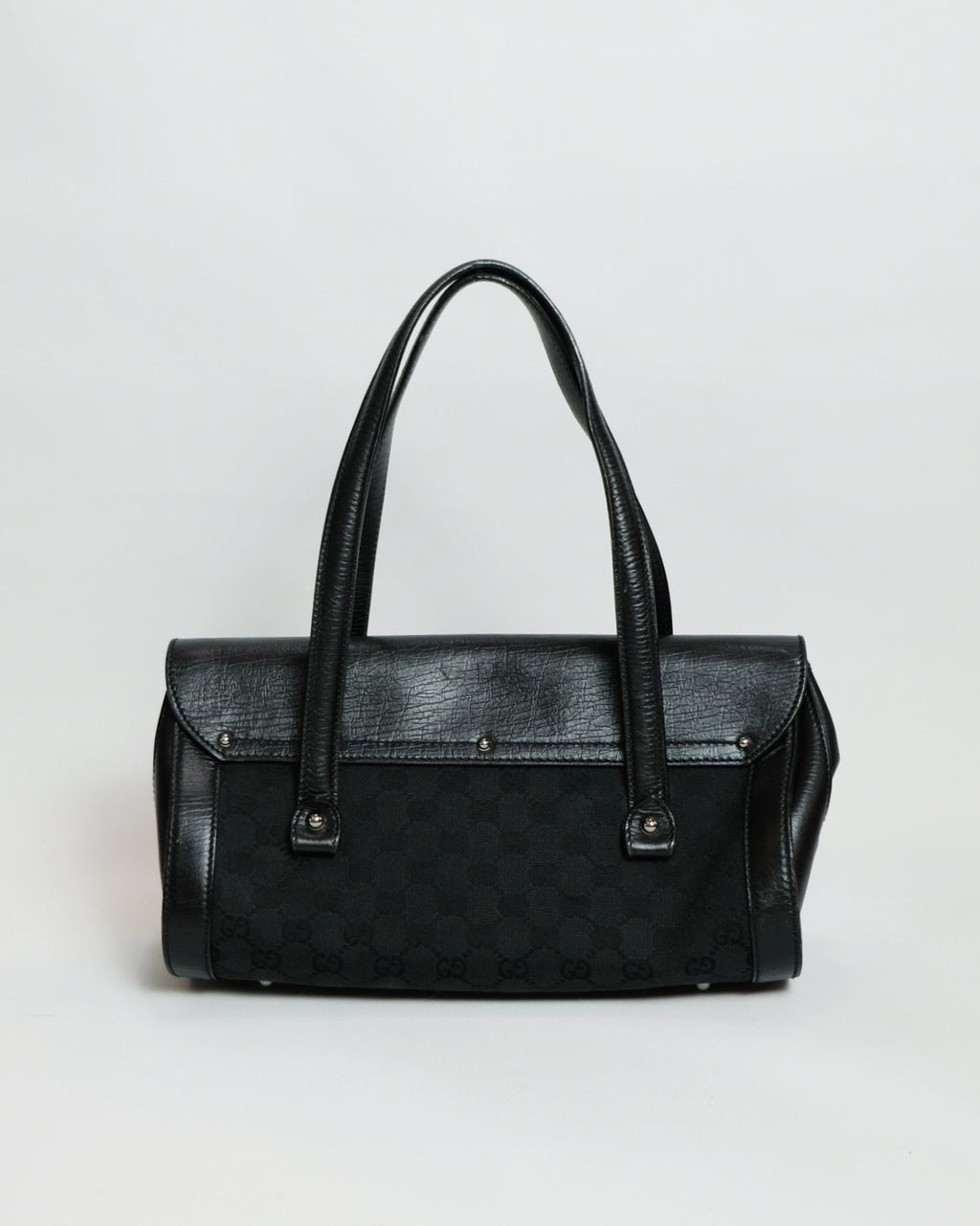 Gucci GG Canvas Bamboo Bullet Shoulder Bag By Tom Ford 1990s