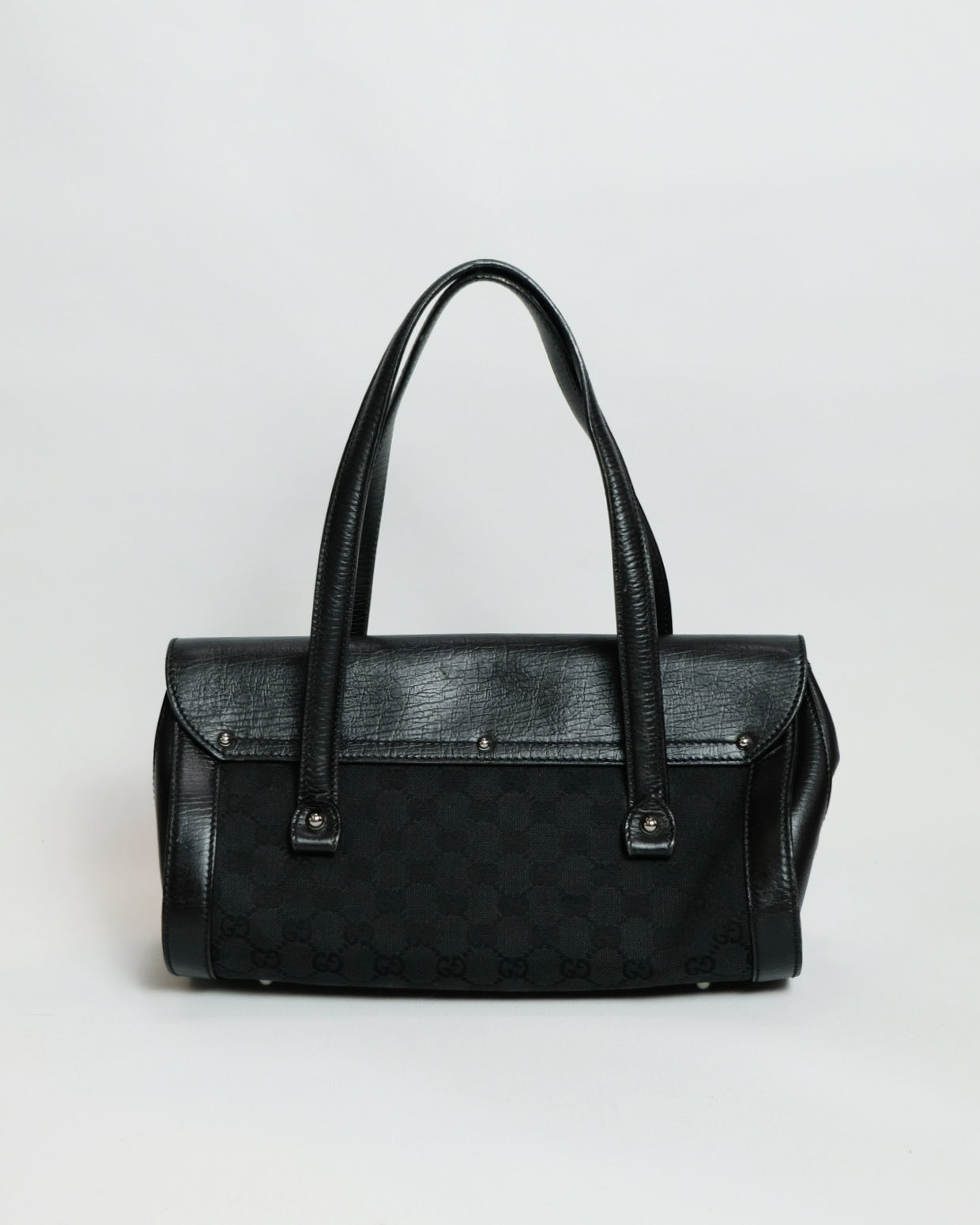 Gucci GG Canvas Bamboo Bullet Shoulder Bag By Tom Ford 1990s