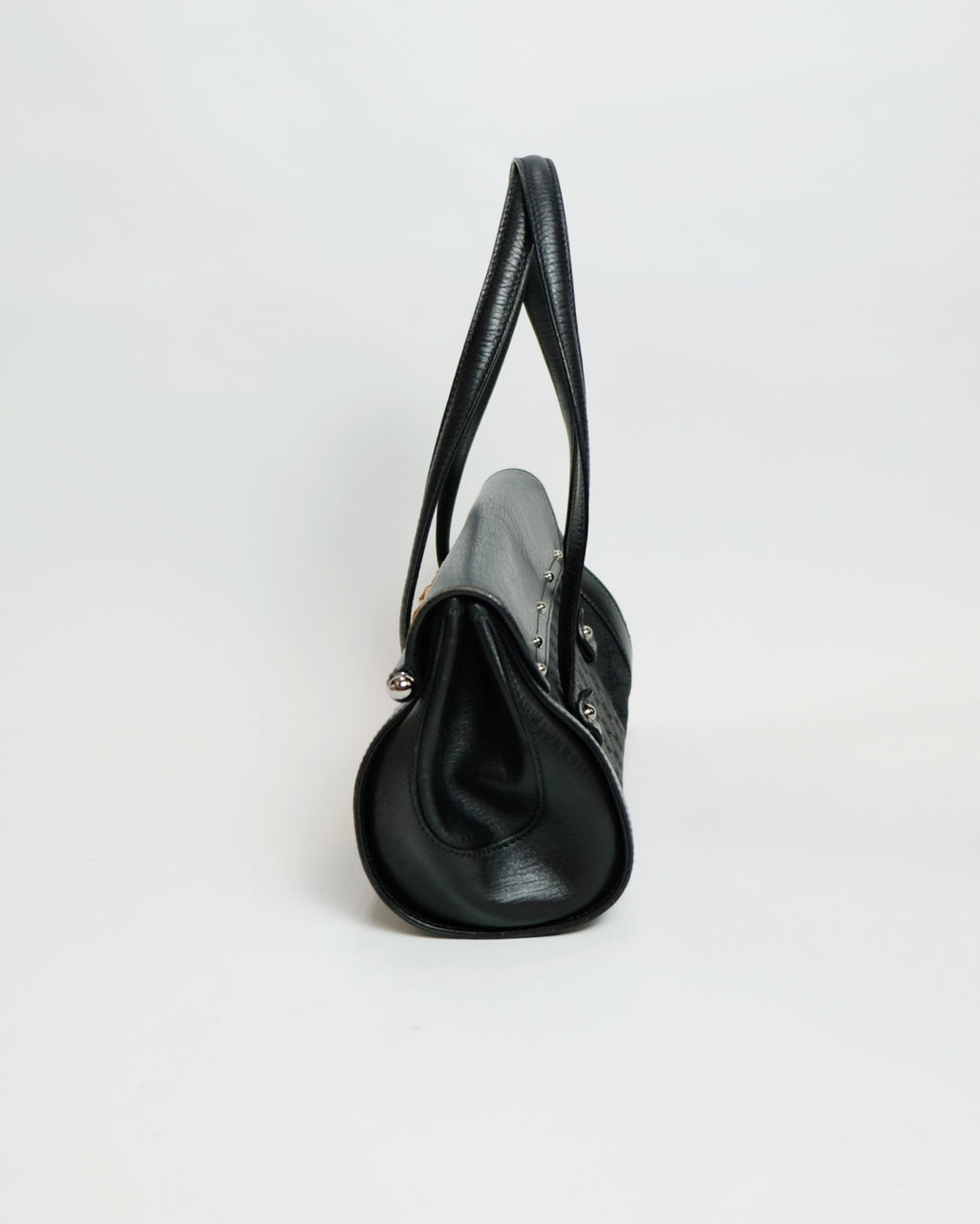Gucci GG Canvas Bamboo Bullet Shoulder Bag By Tom Ford 1990s