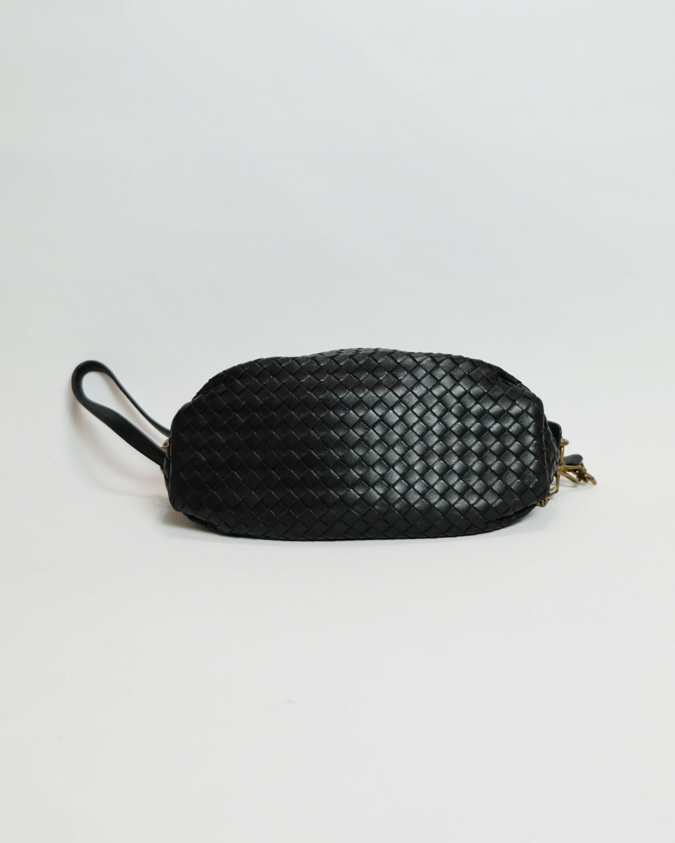 Bottega Veneta Black Intrecciato Leather Shoulder Bag Crossbody