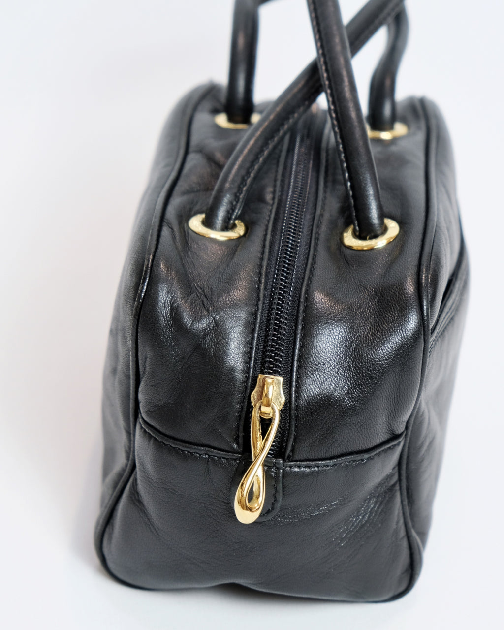 Loewe Mini Nappa Black Leather Bowling Bag