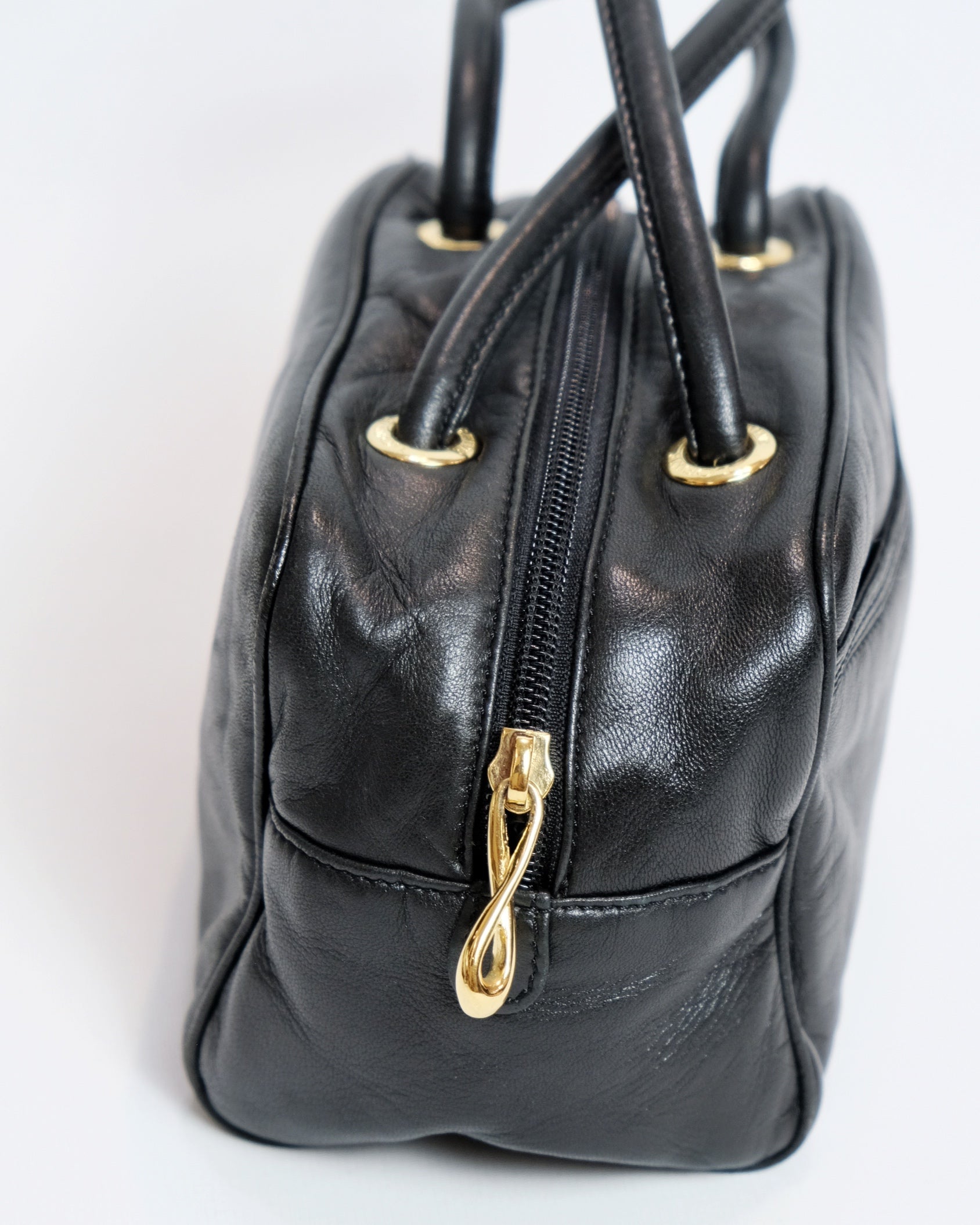 Loewe Mini Nappa Black Leather Bowling Bag
