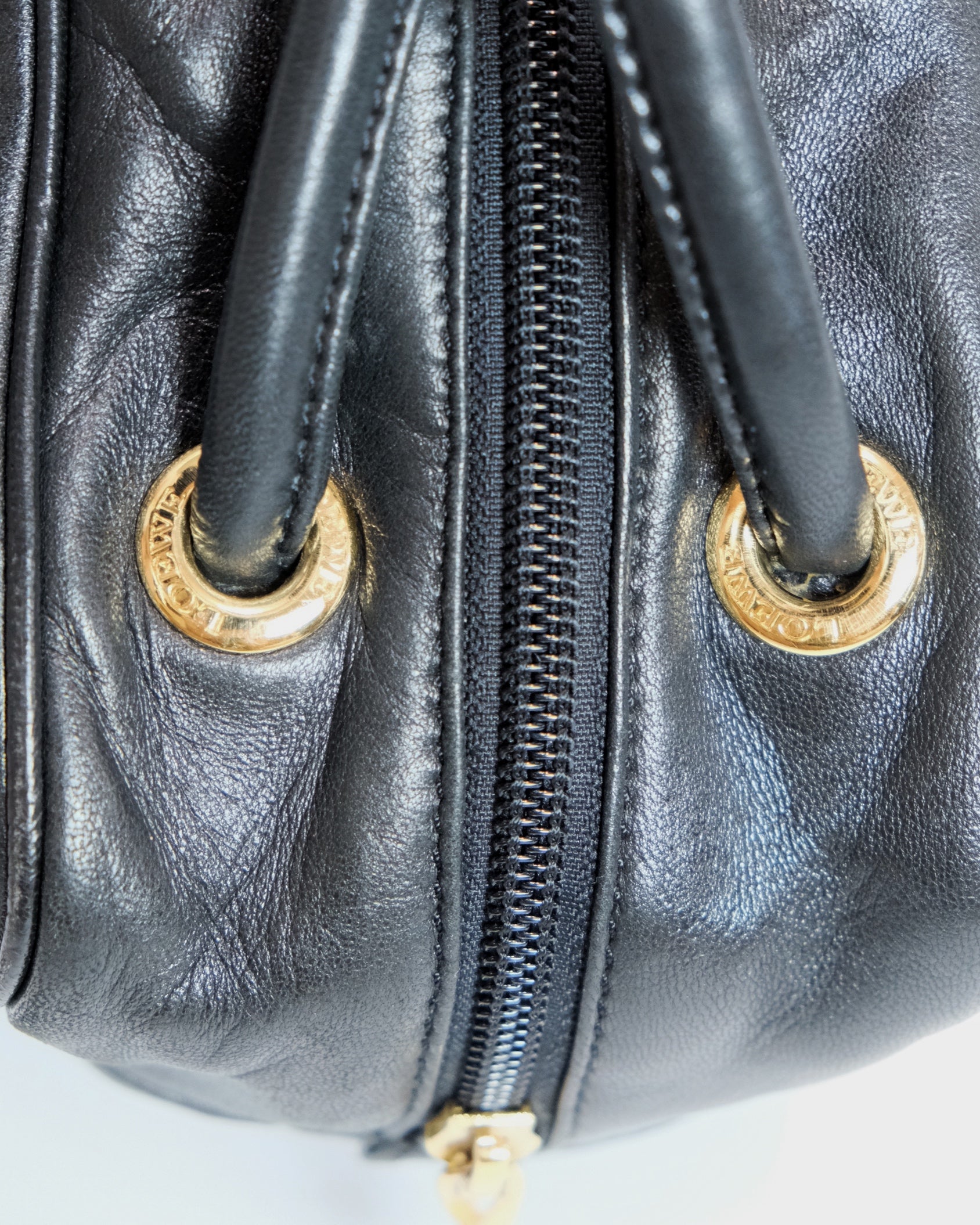 Loewe Mini Nappa Black Leather Bowling Bag
