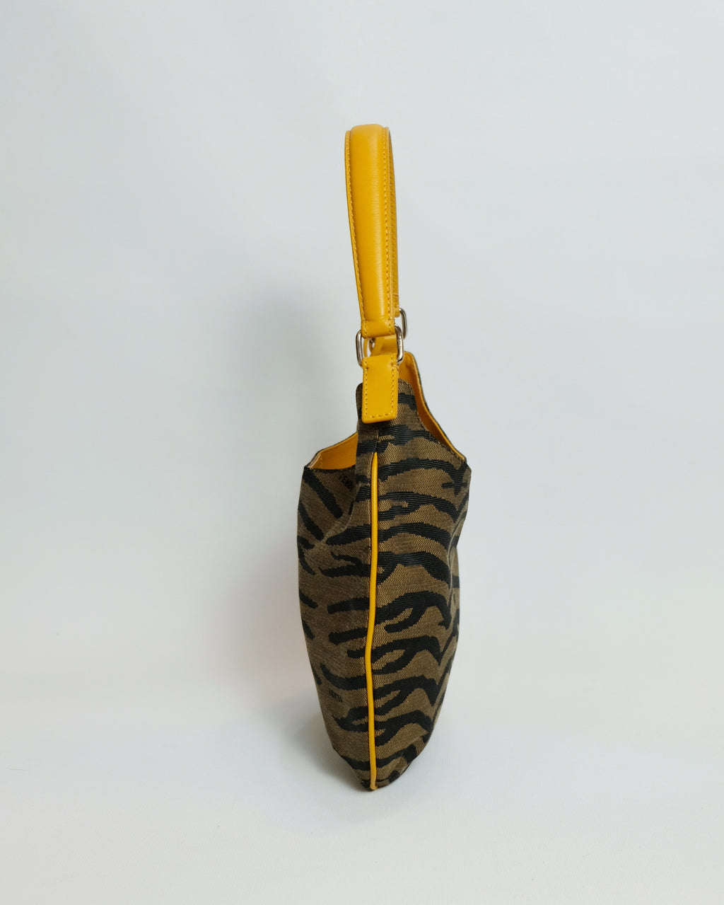 Fendi Yellow Tiger Print Canvas Hobo Bag