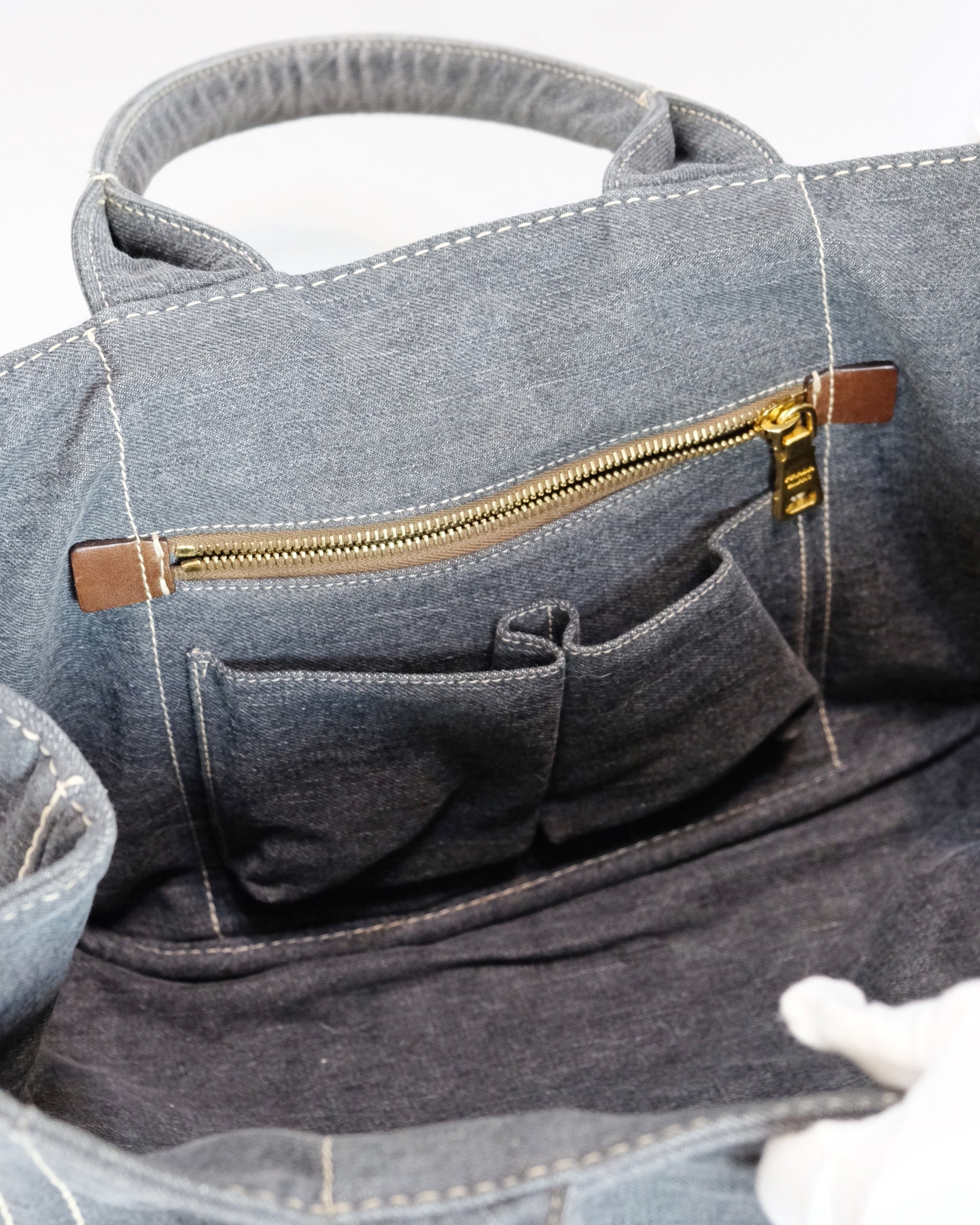Prada Canapa Nero Denim Tote Bag with Authenticity Card By Miuccia Prada 2011