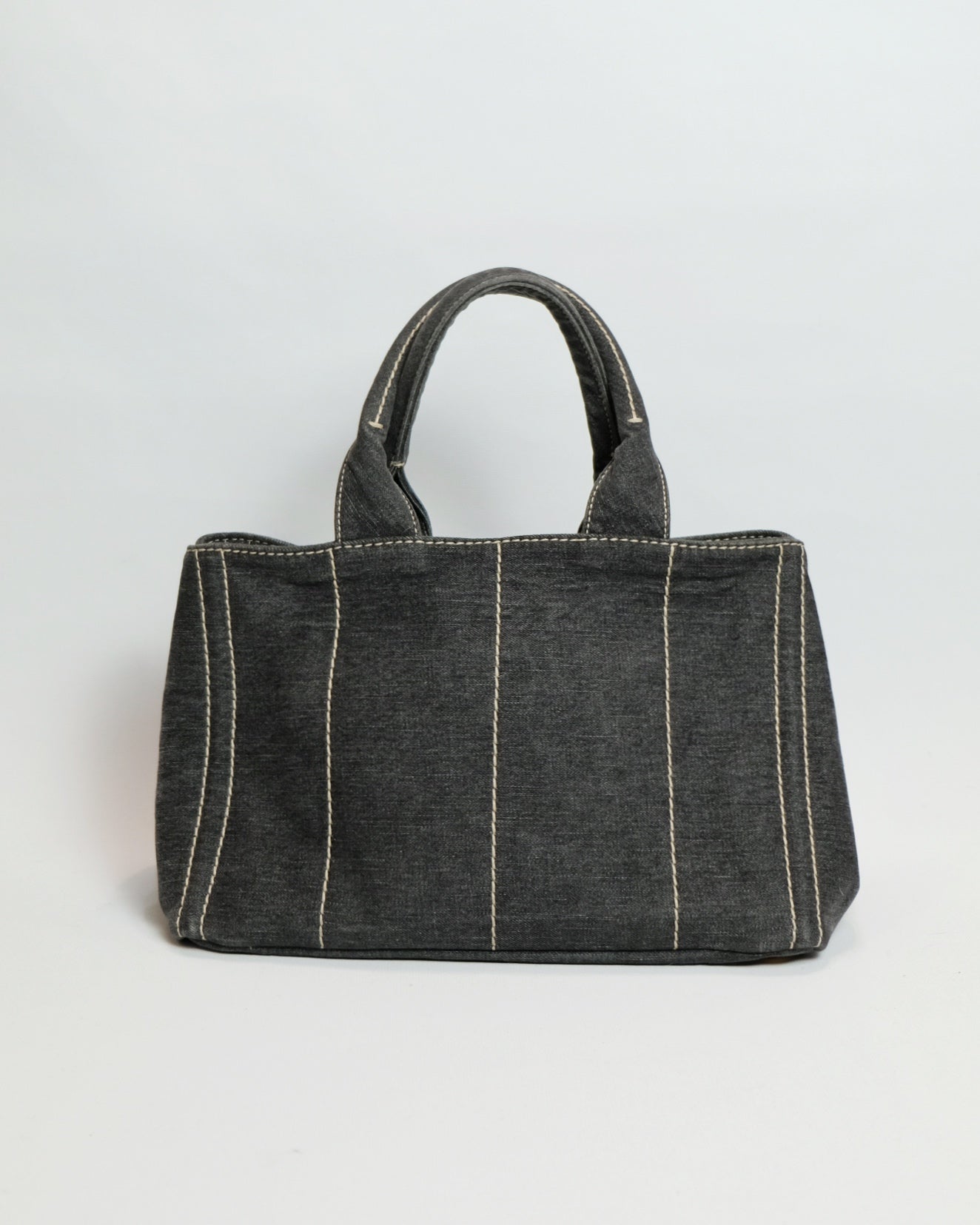 Prada Canapa Nero Denim Tote Bag with Authenticity Card By Miuccia Prada 2011