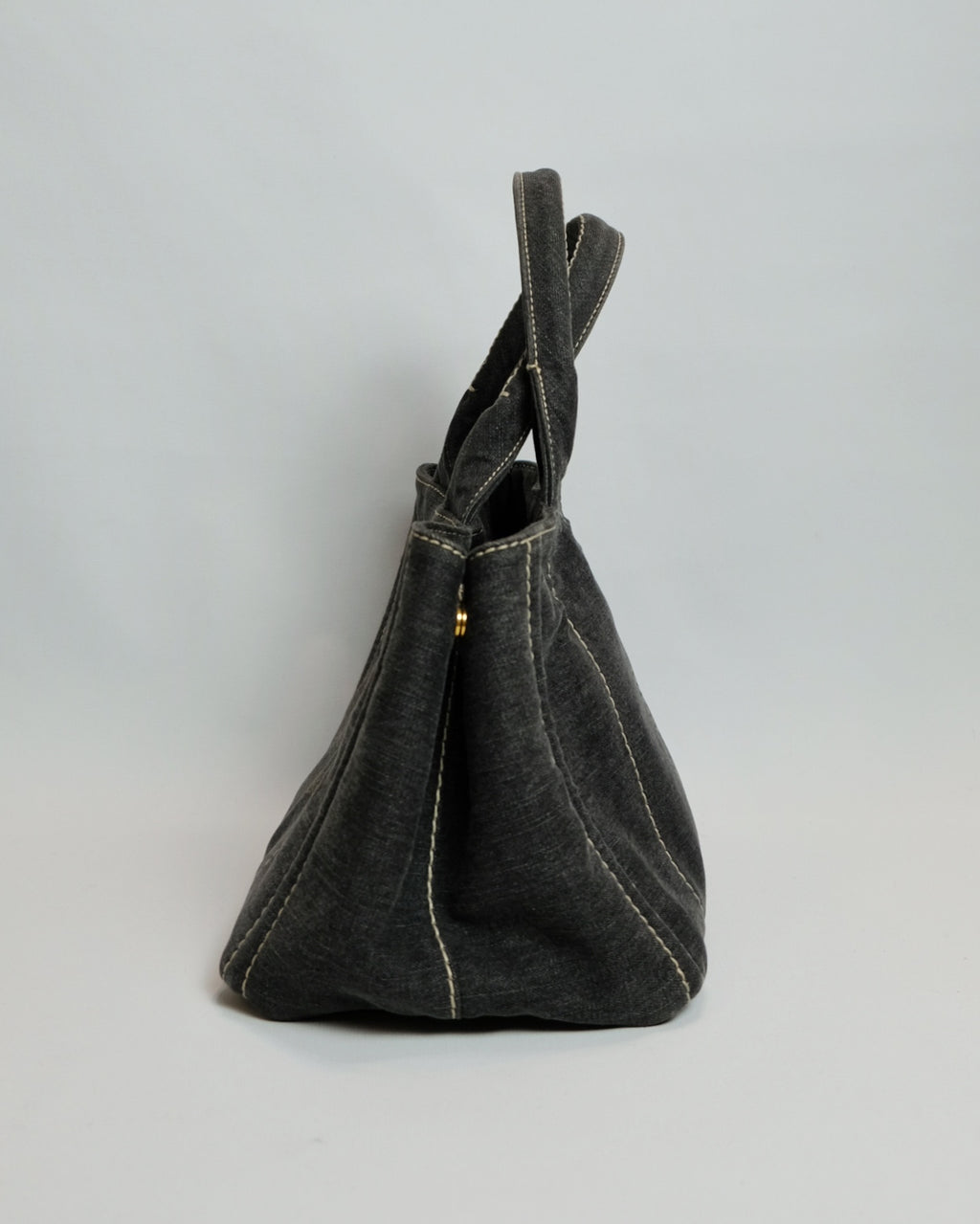 Prada Canapa Nero Denim Tote Bag with Authenticity Card By Miuccia Prada 2011
