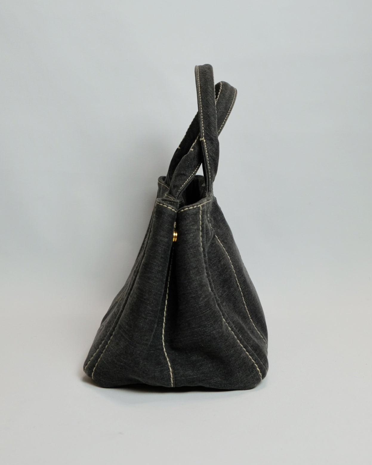Prada Canapa Nero Denim Tote Bag with Authenticity Card By Miuccia Prada 2011