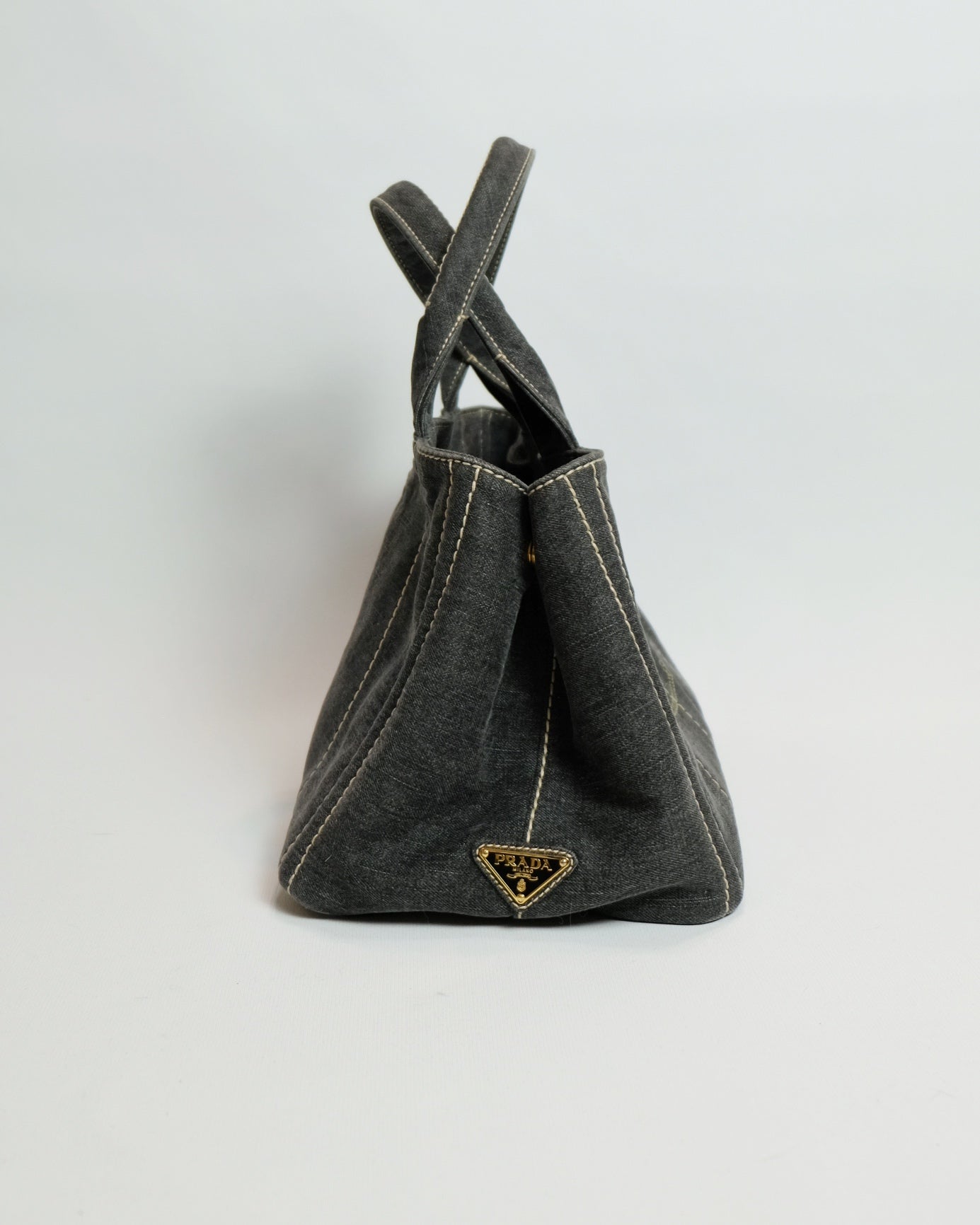Prada Canapa Nero Denim Tote Bag with Authenticity Card By Miuccia Prada 2011