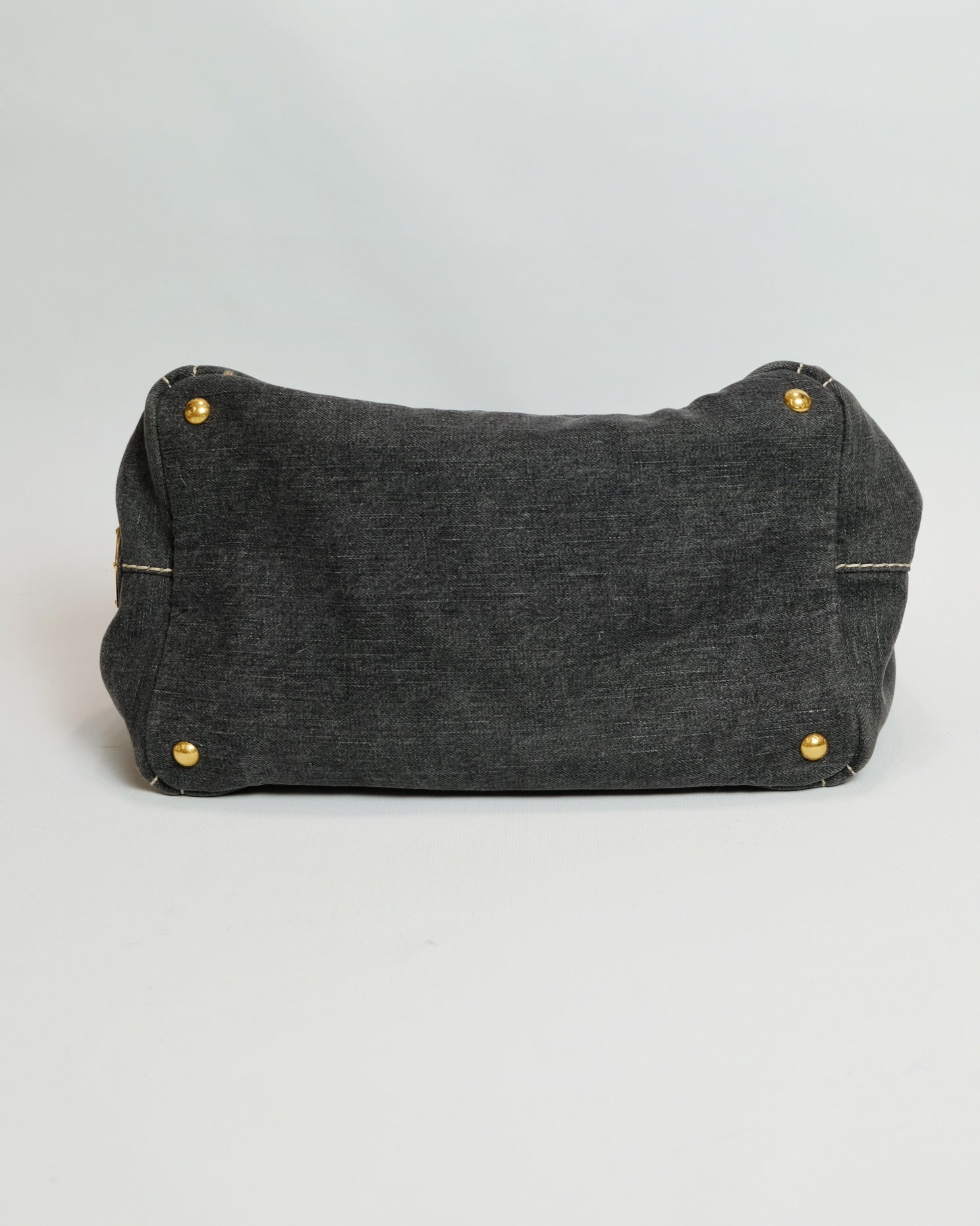 Prada Canapa Nero Denim Tote Bag with Authenticity Card By Miuccia Prada 2011